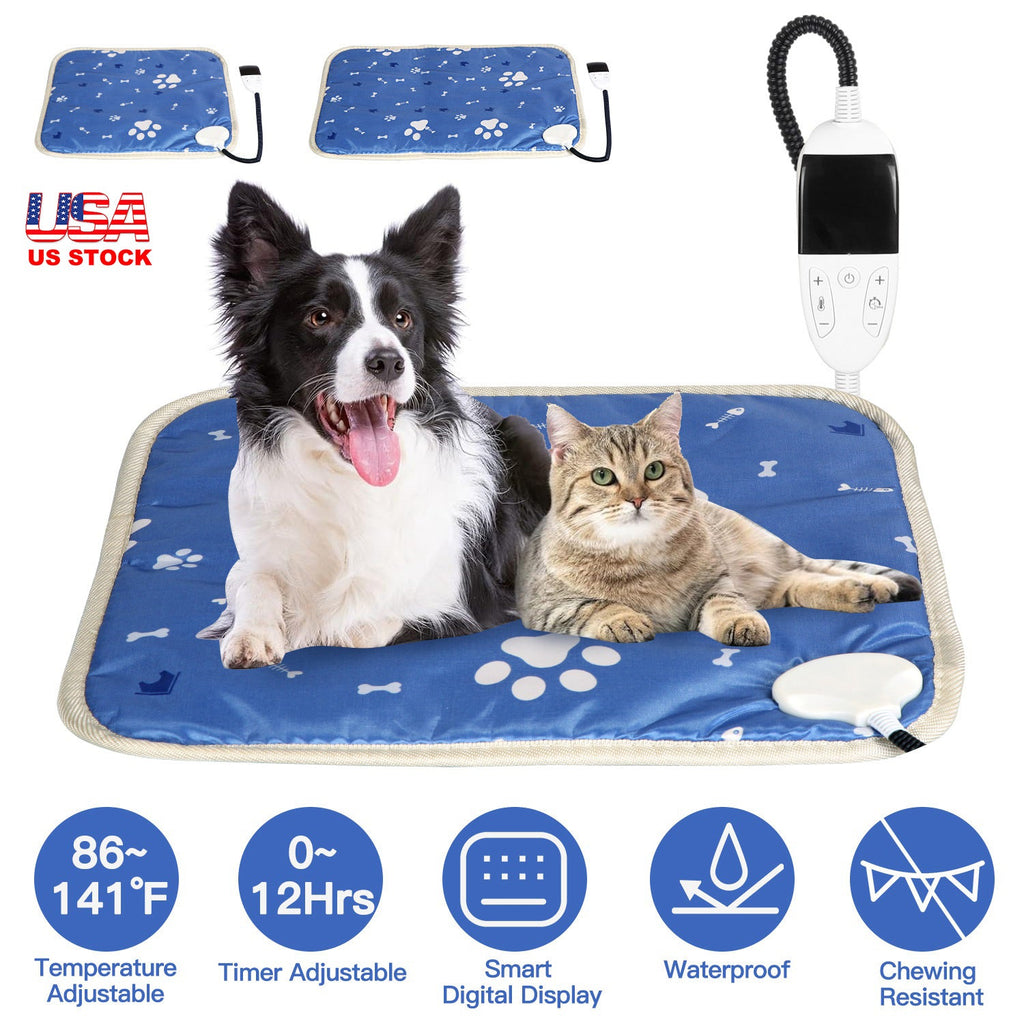 Electric Pet Heating Pad – Waterproof, Adjustable Temp & Timer