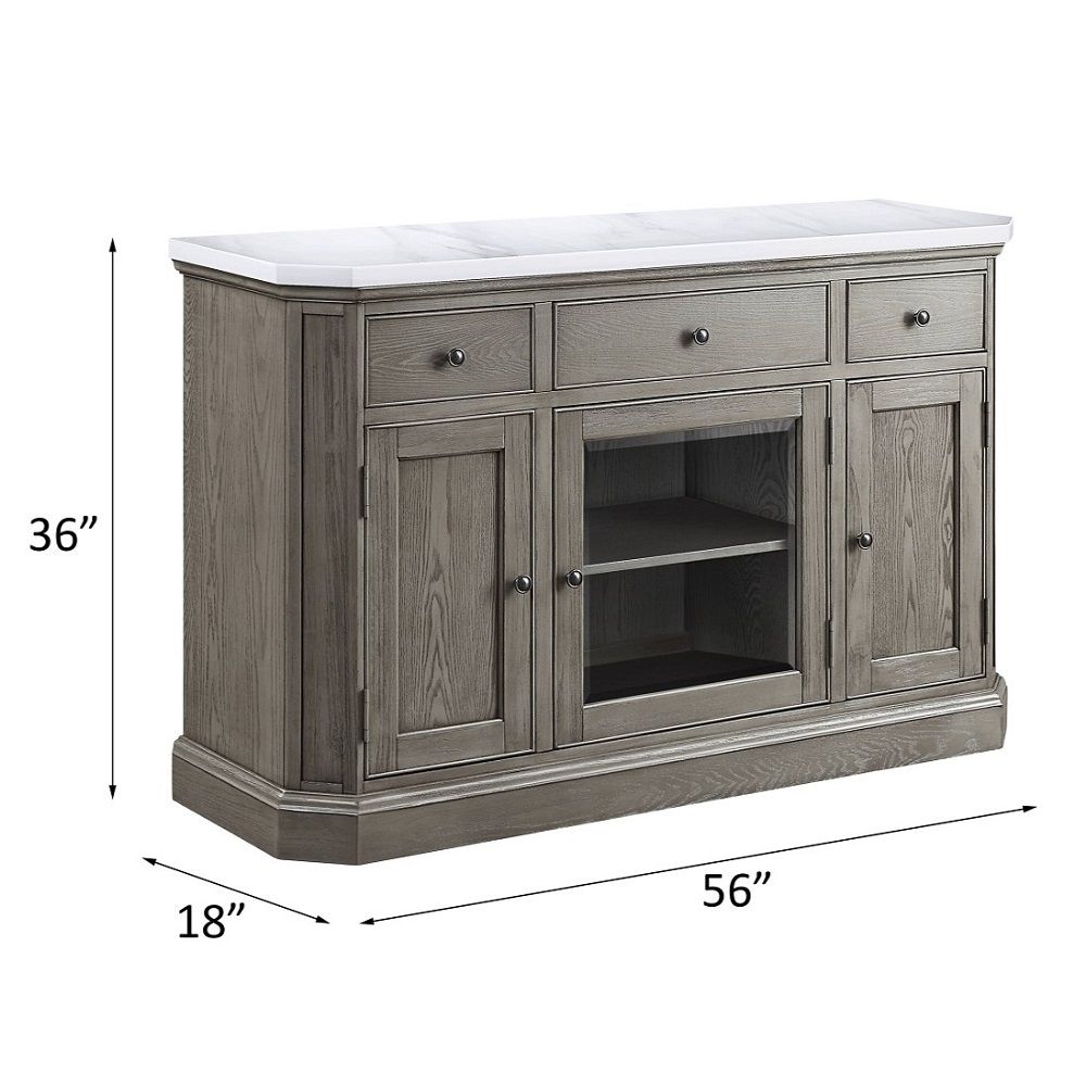 Zumala - Server - Marble Top & Weathered Oak