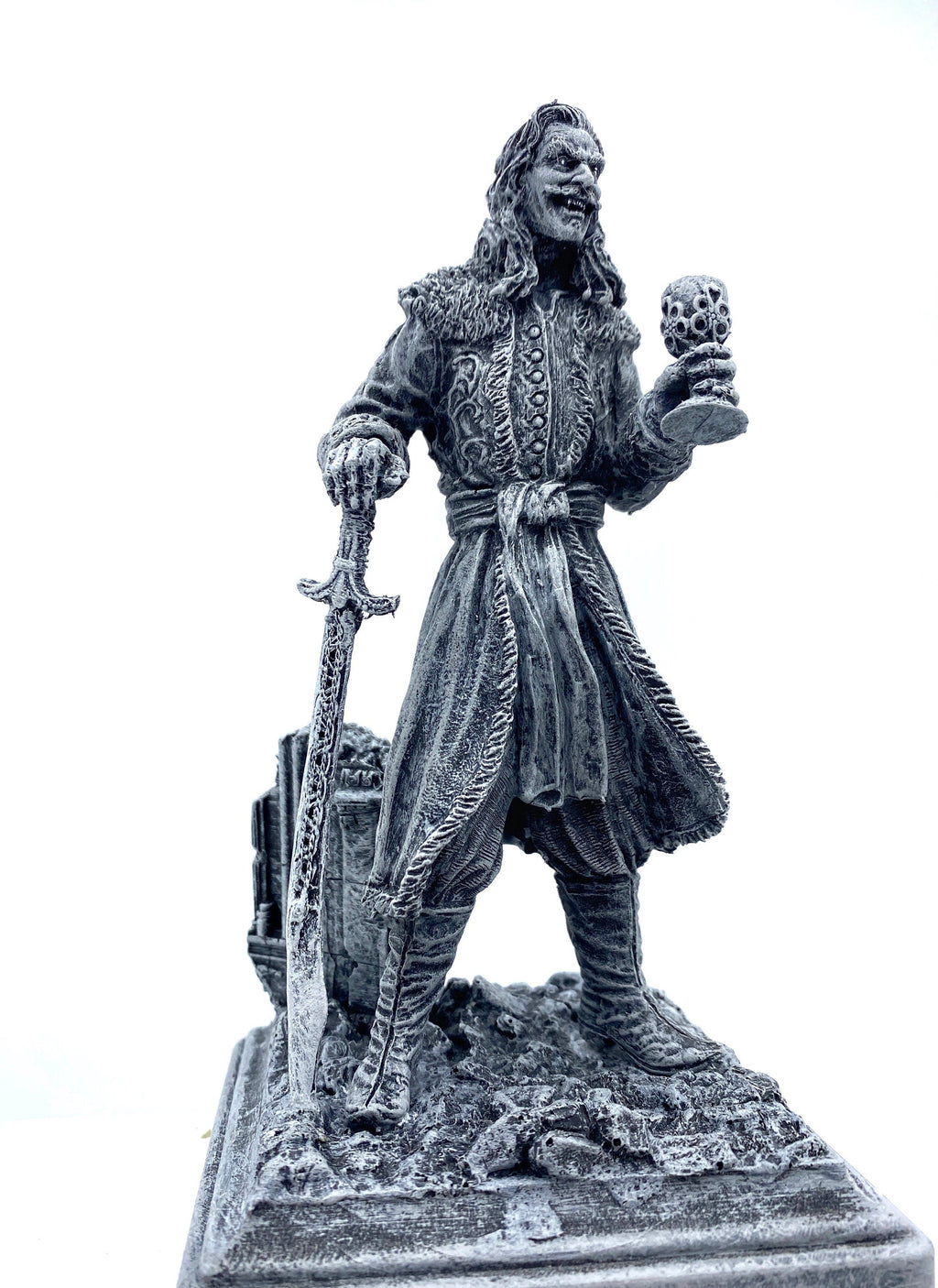 Dracula: Vlad the Impaler Statue, Hand Painted Resin Sculpture | Legendary Vampire Figurine |Undead Vlad Tepes |Gothic Gift and Spooky Decor
