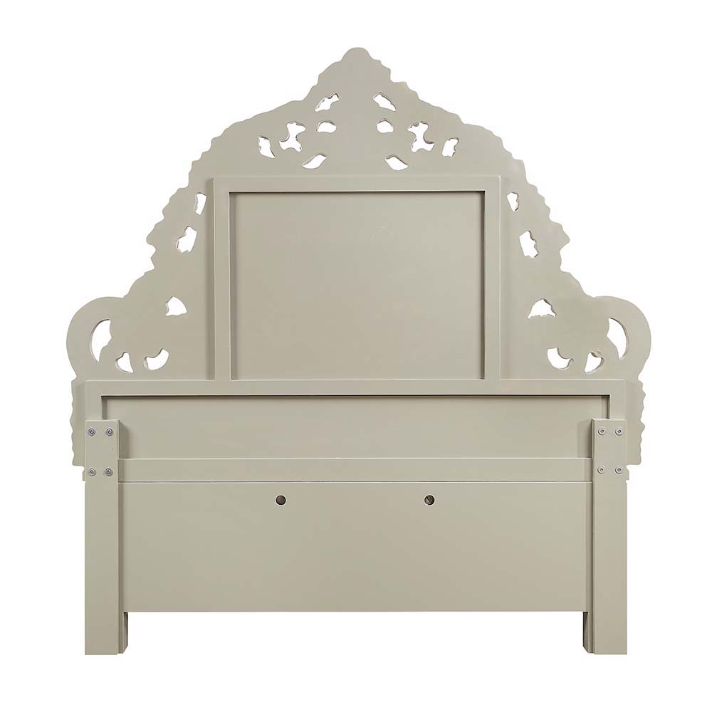 Sorina - Eastern King Bed - Synthetic Leather & Antique Gold