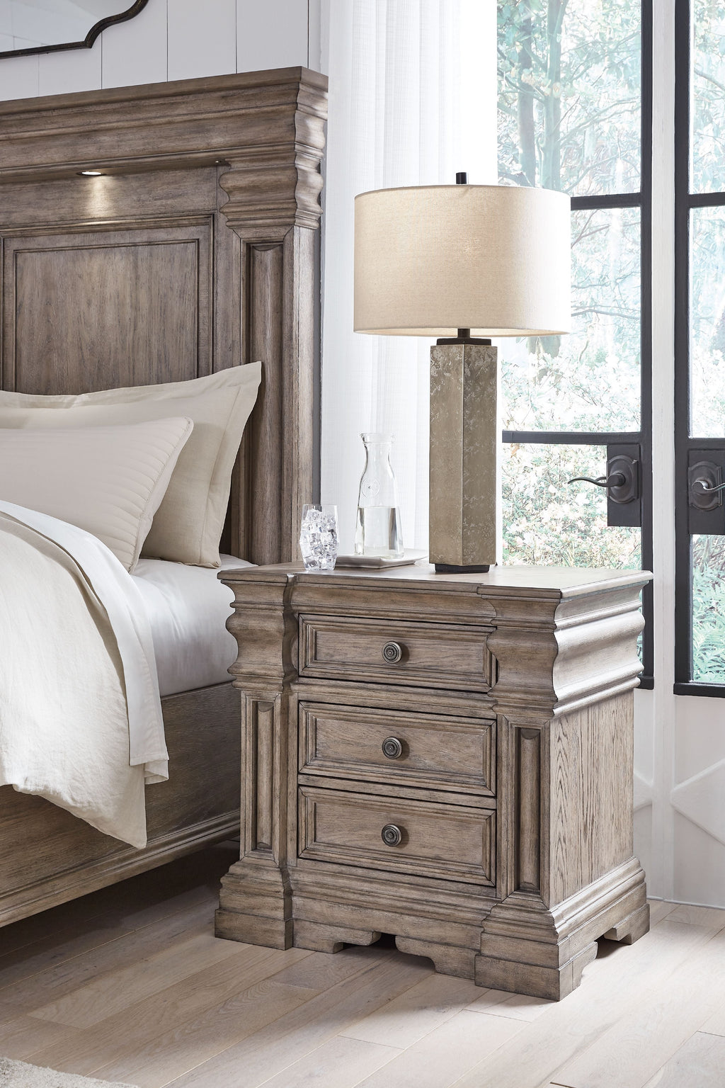 Blairhurst - Three Drawer Night Stand - Light Grayish Brown