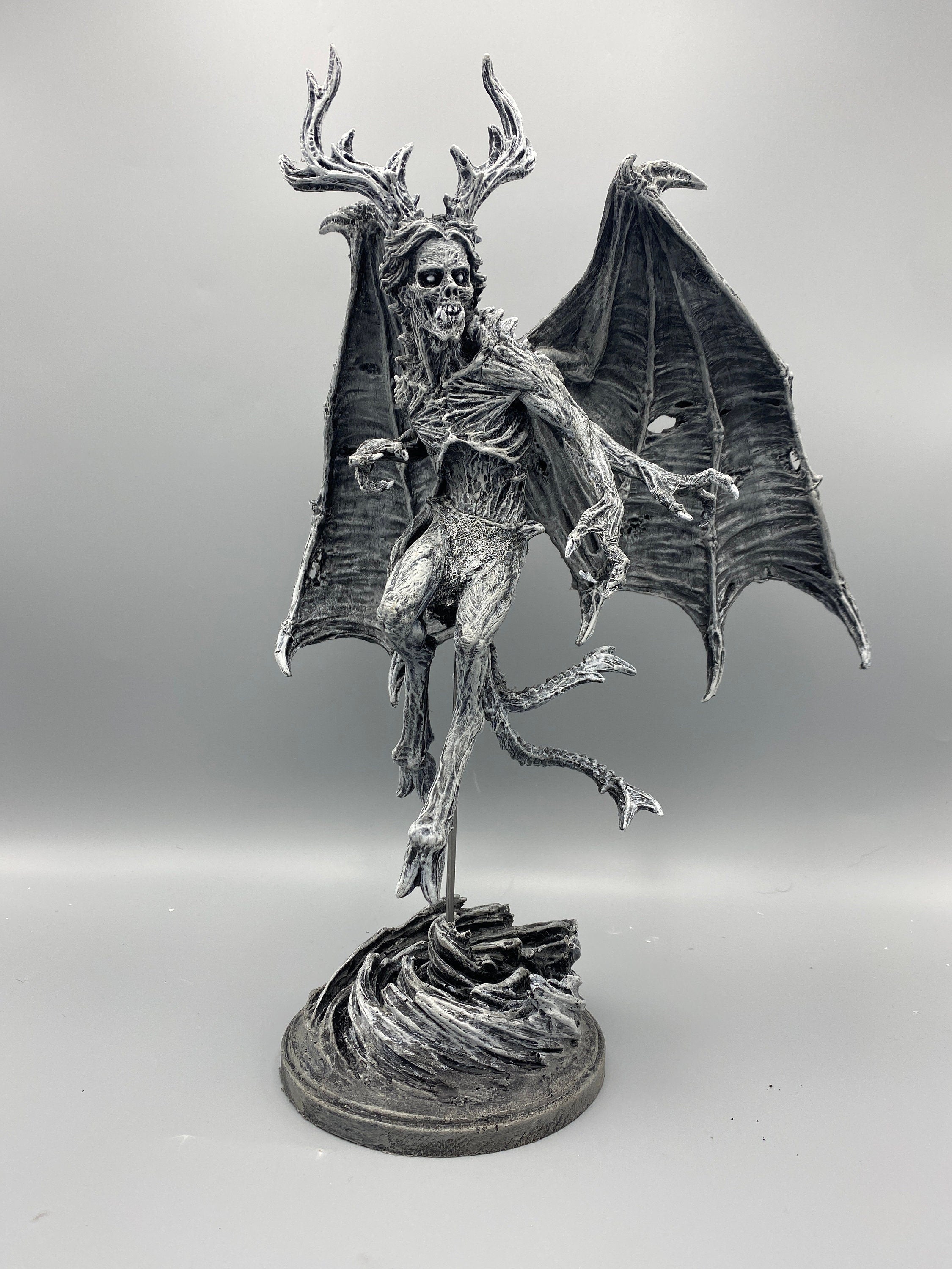 Angel of Death Statue, Hand Painted Resin | Mythic Creature Figurine | Myths and Legends Monster Statue | Demon Statue for Gothic Home Decor