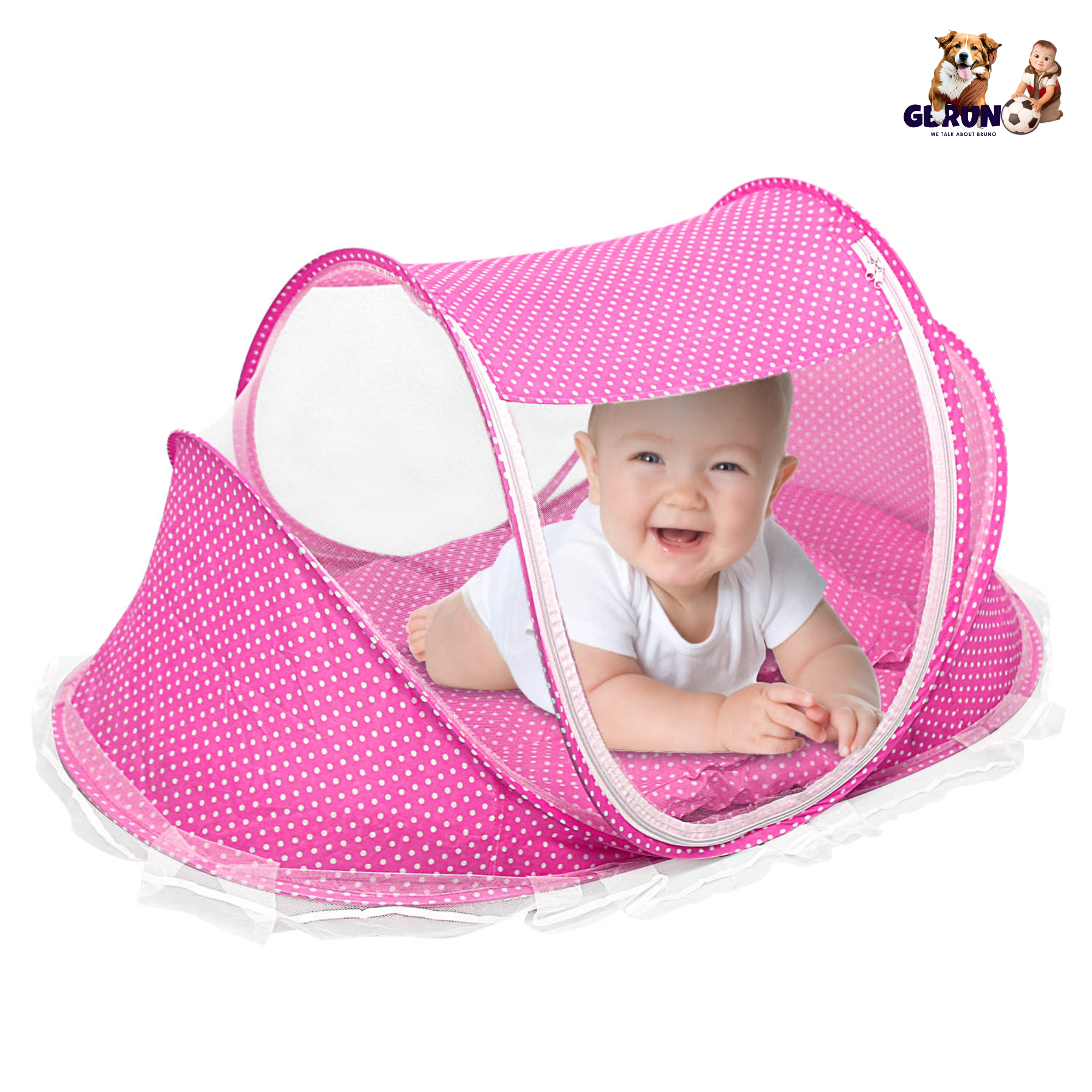 Foldable Baby Travel Bed Portable Infant Mosquito Net Tent Crib Cradle w/ Pillow Mattress Music Box for 0-3 Kids