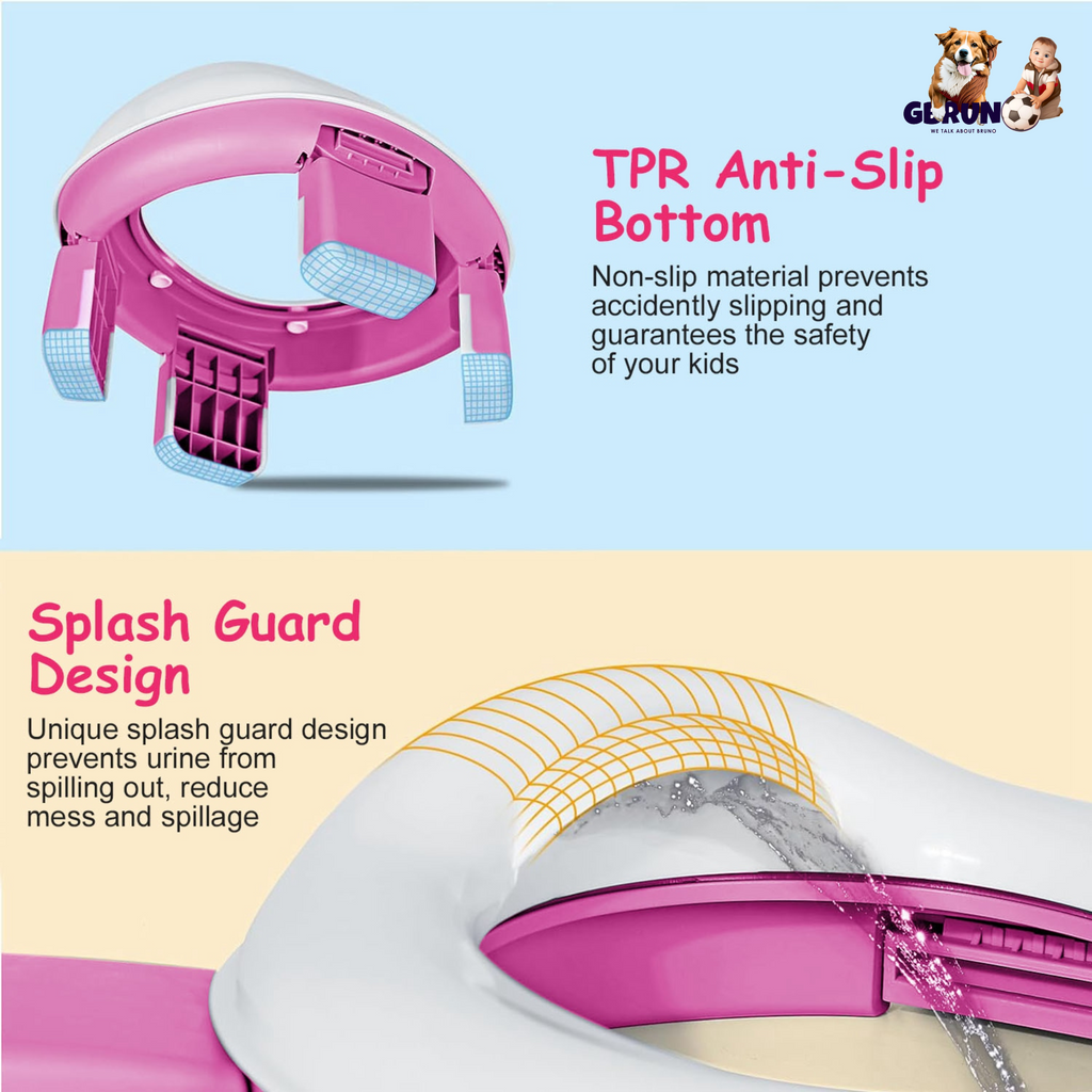Portable Toddler Potty Toilet Foldable Potty Training Seat Cover with Splash Guard Include Storage Bag 20Psc Potty Bags Baby Toilet Trainer for Indoor