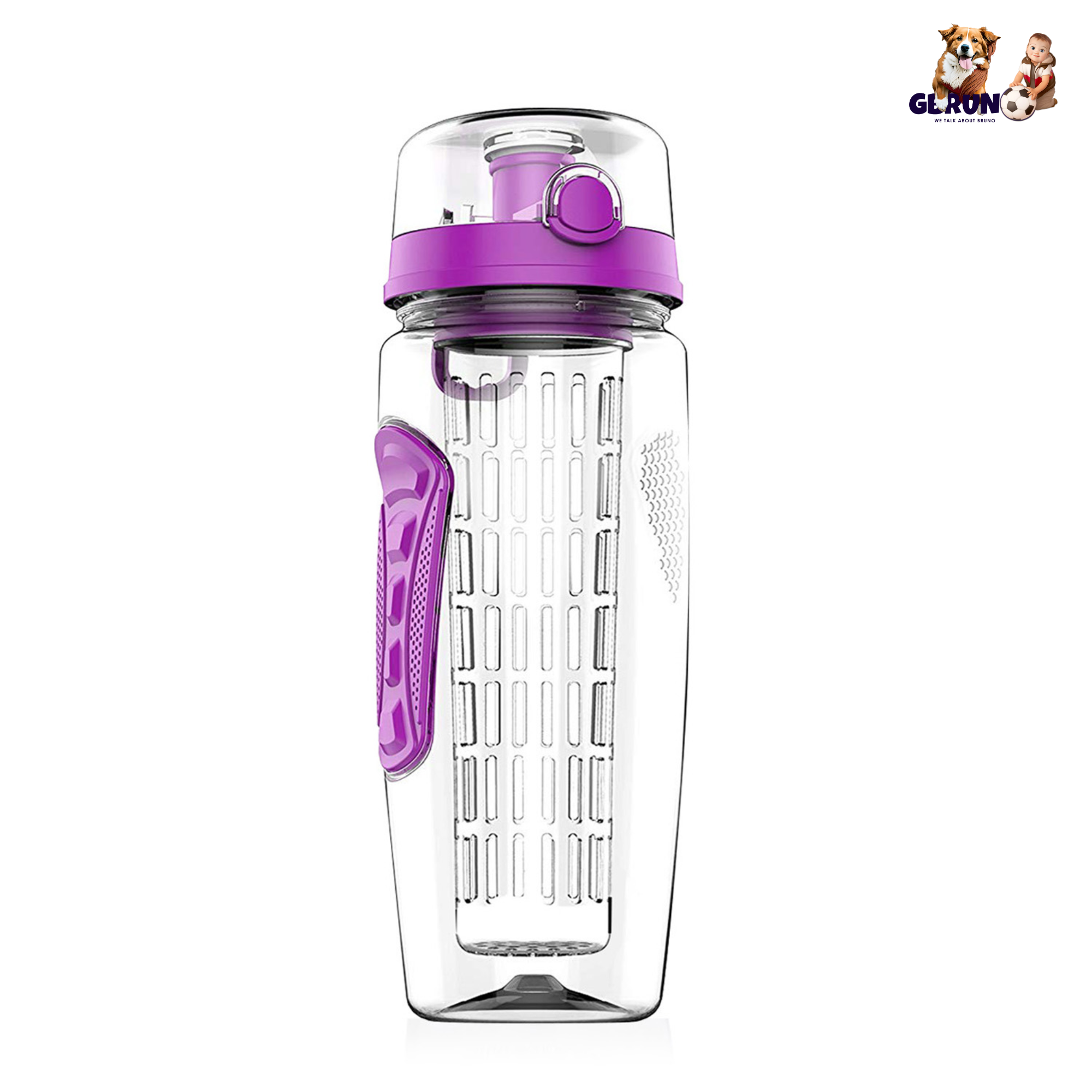 Fruit Infuser Water Bottle 32OZ Juice Shaker Sport w/ Flip Top Lid Anti-Slip Grips For Office Home Sport Running Walking Hiking