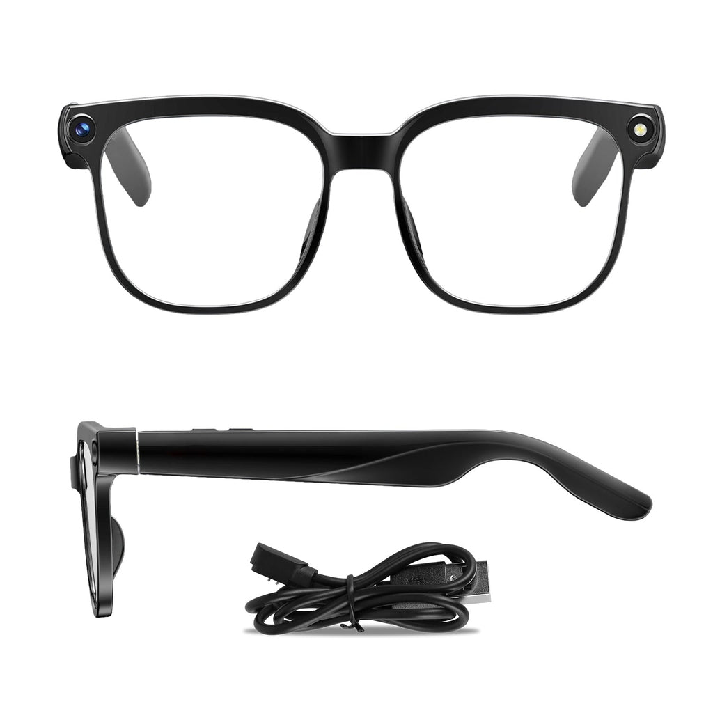 AI Smart Glasses Video Recording Sunglasses with Camera and Audio 8MP HD1080P Real Time Translation 139 Languages Voice Assistant AI Photo Recognition