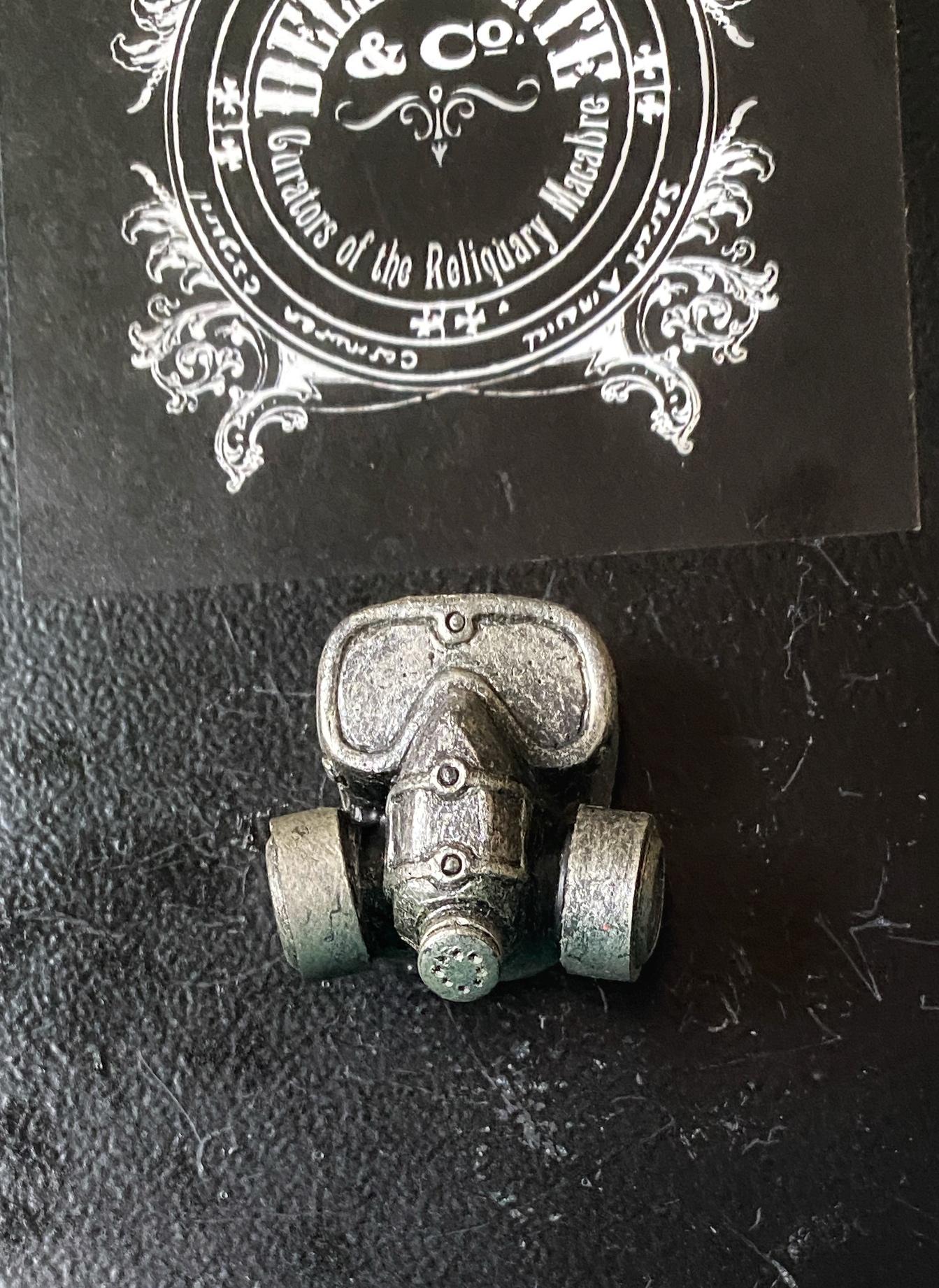Respirator Gas Mask Magnet, Hand Painted Resin Sculpture | Gothic Post-Apocalyptic Decor | Gas Mask Magnet for Horror and Gothic Decor