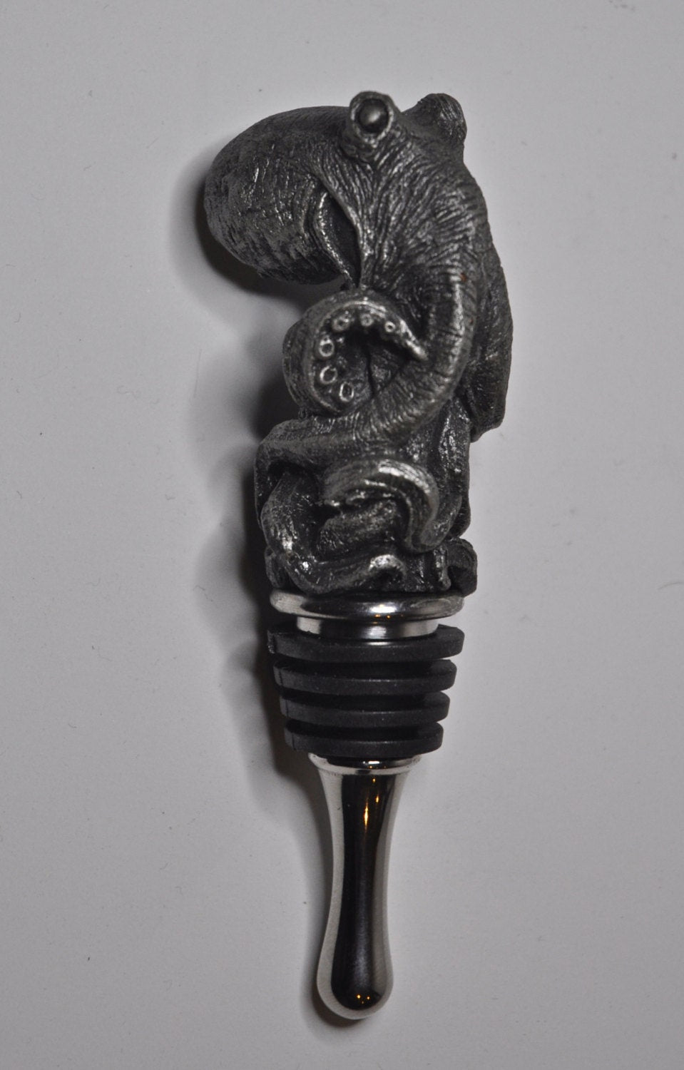 Kraken  Winestopper, Hand Painted Resin | Gothic Nautical Barware | Octopus Cthulhu Bottle Stopper, Gothic Wine and Barware Gift