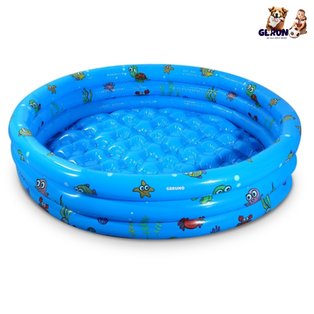 51x13Ó Inflatable Swimming Pool Blow Up Family Pool For 3 Kids Foldable Swim Ball Pool Center w/ 4 Valves Bottom Water Drain Plug For Indoor Backyard
