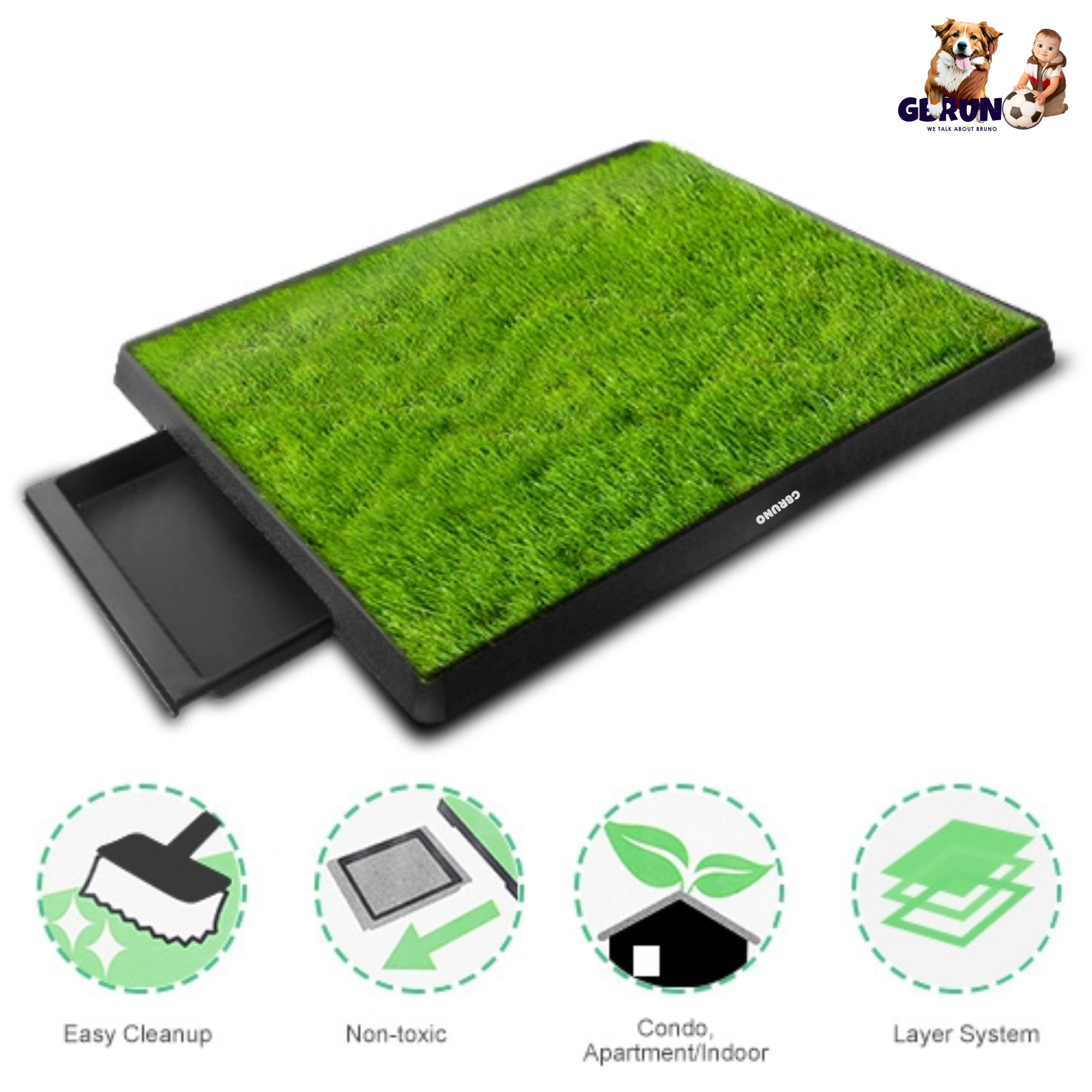 Dog Potty Training Artificial Grass Pad Pet Cat Toilet Trainer Mat Puppy Loo Tray Turf For Small Medium Dogs Indoor Outdoor Use