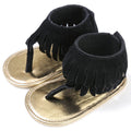 Baby Summer Newborn 0-18M Infant Baby Girls Children's Sandals Summer New Retro Tassel Flannel Baby  Shoes Solid Non-slip