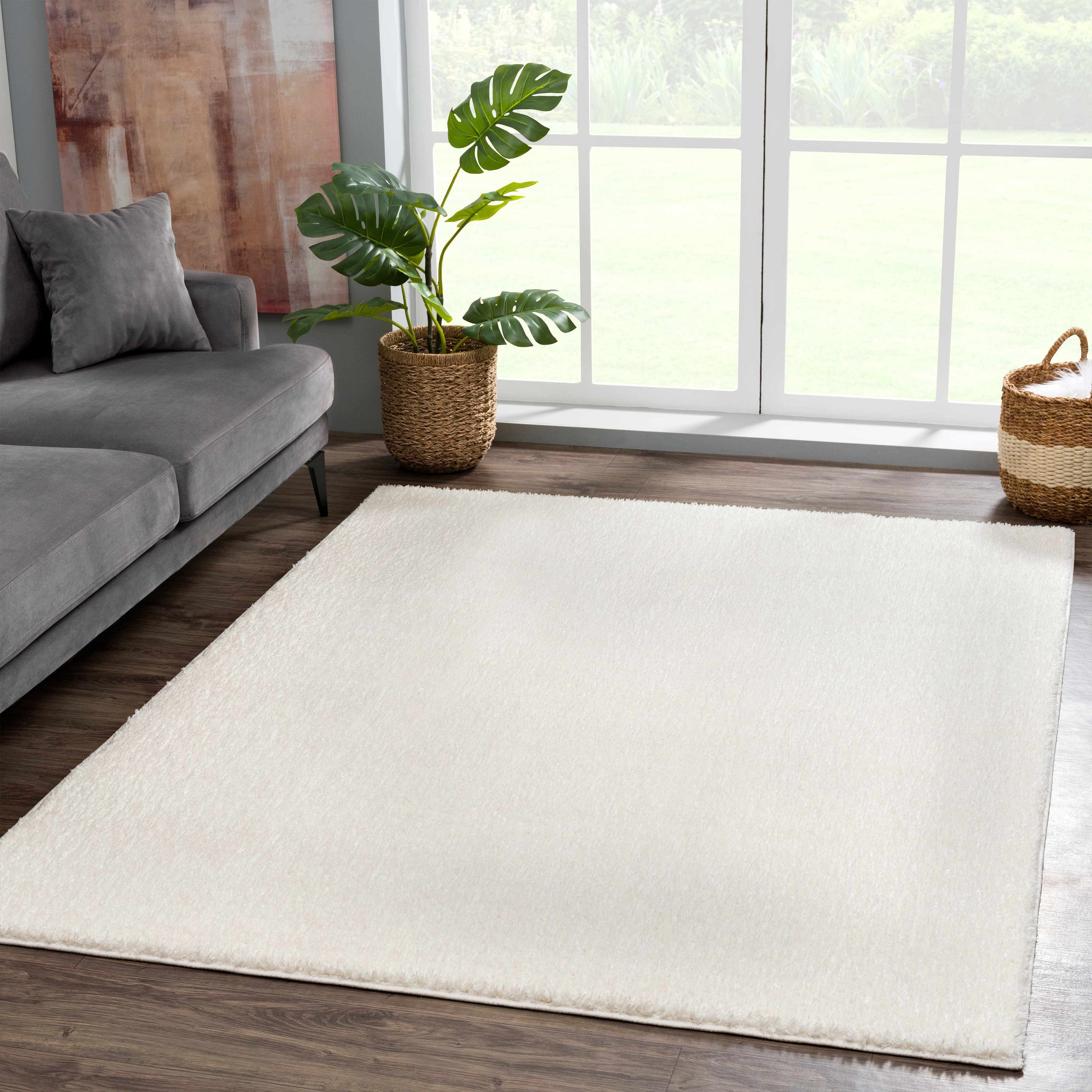 Judy White Washable Area Rug - Clearance