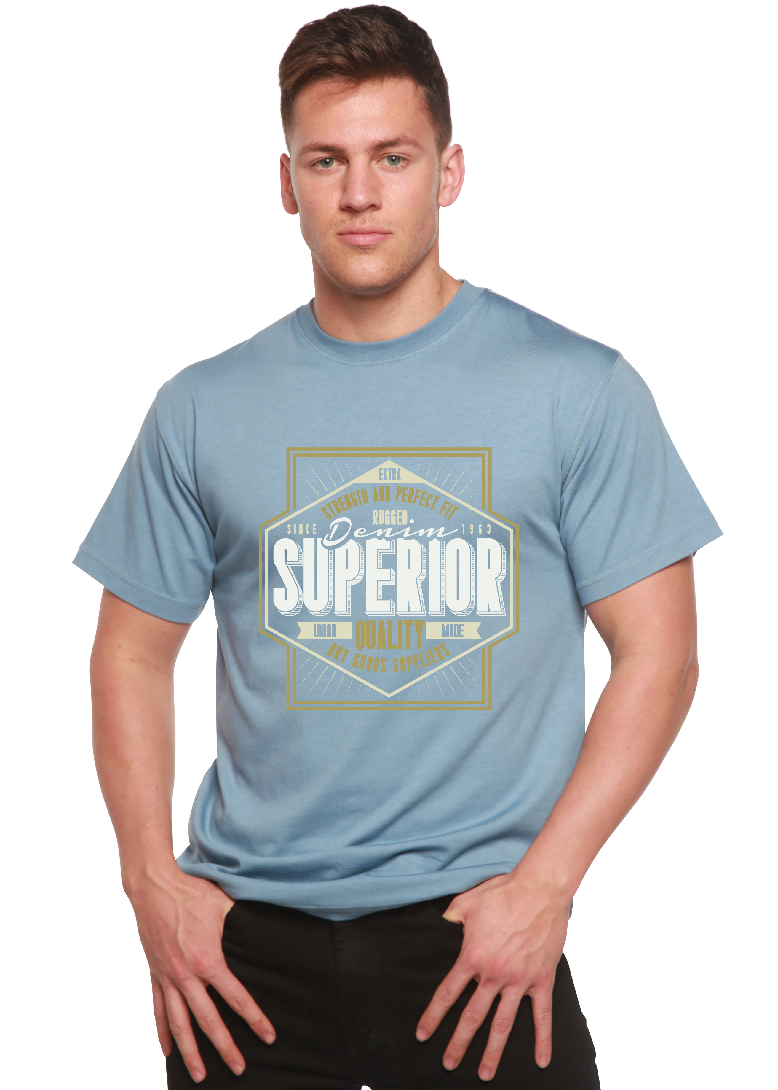 Superior Quality Men's Bamboo Viscose/Organic Cotton Short Sleeve Graphic T-Shirt