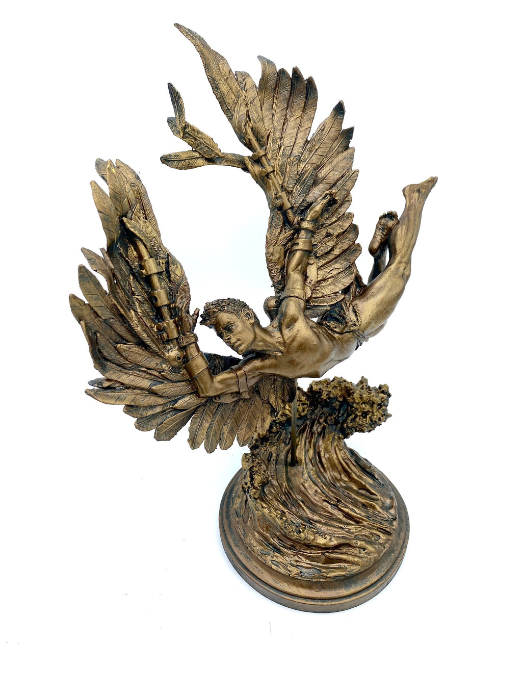 Flight of Icarus/ Fallen Angel Statue, Hand Painted Resin | Mythological Character Figurine | Myths and Legends Statue |Fantasy Art Decor
