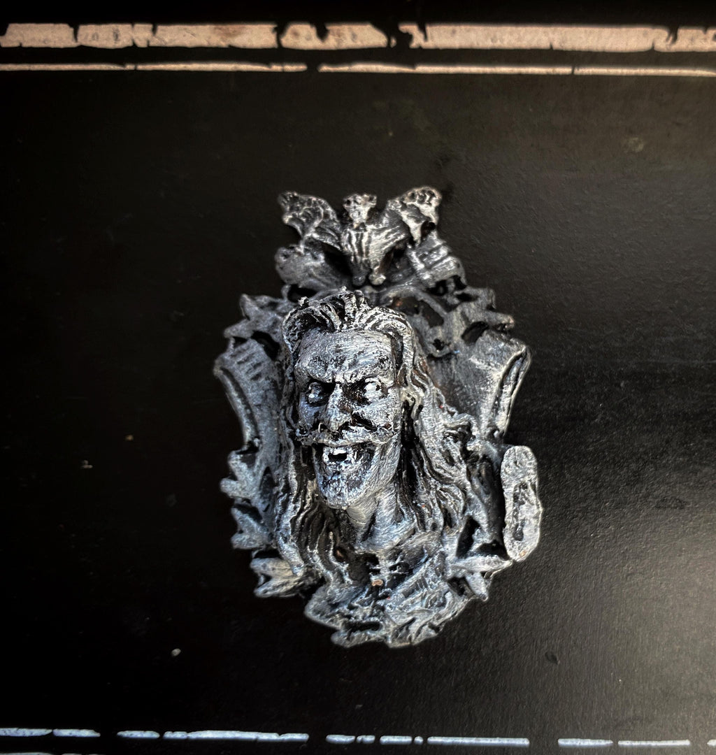 Dracula: Vlad the Impaler Magnet, Hand Painted Resin Sculpture | Gothic Fantasy Decor | Vampire Magnet for Fantasy and Gothic Decor