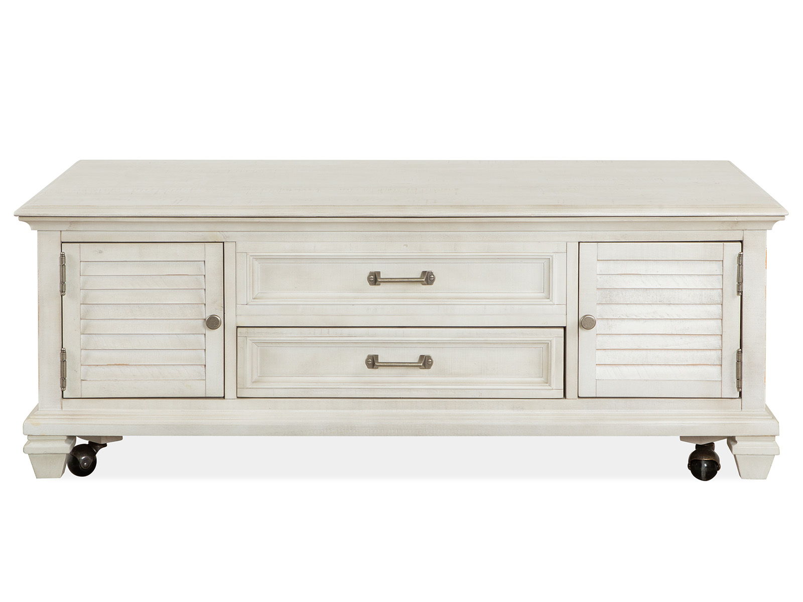 Newport - Lift Top Storage Cocktail Table (With Casters) - Alabaster