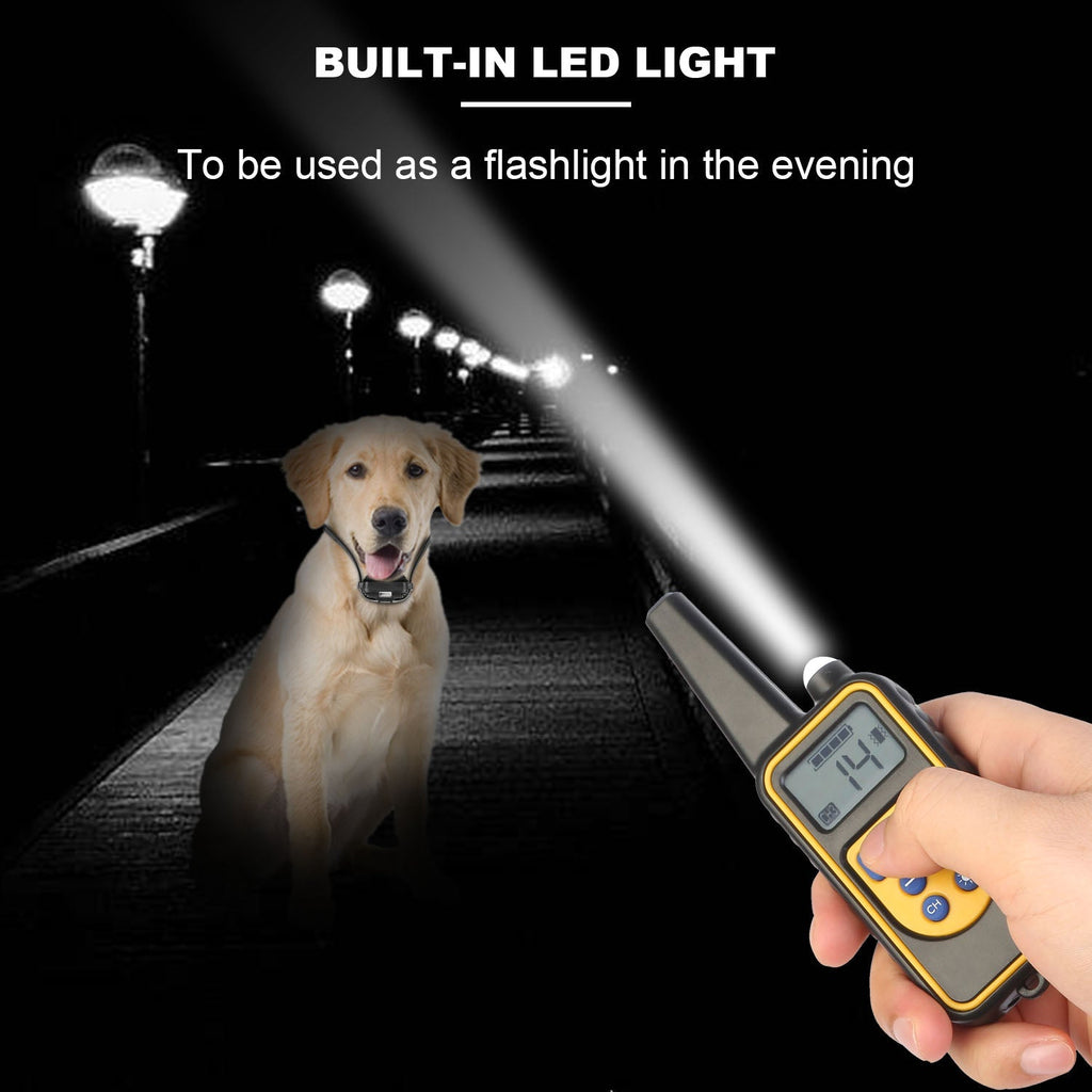 iMounTEK Dog Training Collar IP67 Waterproof Pet Trainer 300mAh Rechargeable 875 Yard Remote Control 4 Modes Adjustable Level