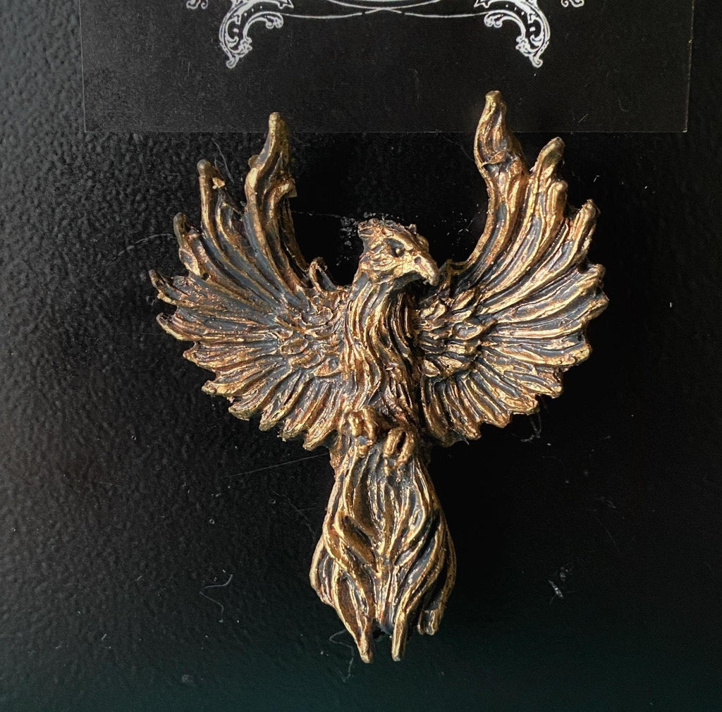 Phoenix Magnet, Hand Painted Resin Sculpture | Mythic Fantasy Decor | Phoenix  Magnet for Fantasy and Gothic Decor