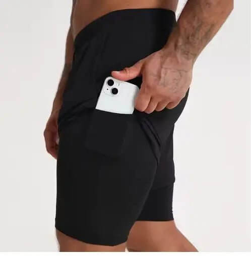 Men's Quick Dry Gym Shorts – 2-in-1 Athletic Training Shorts