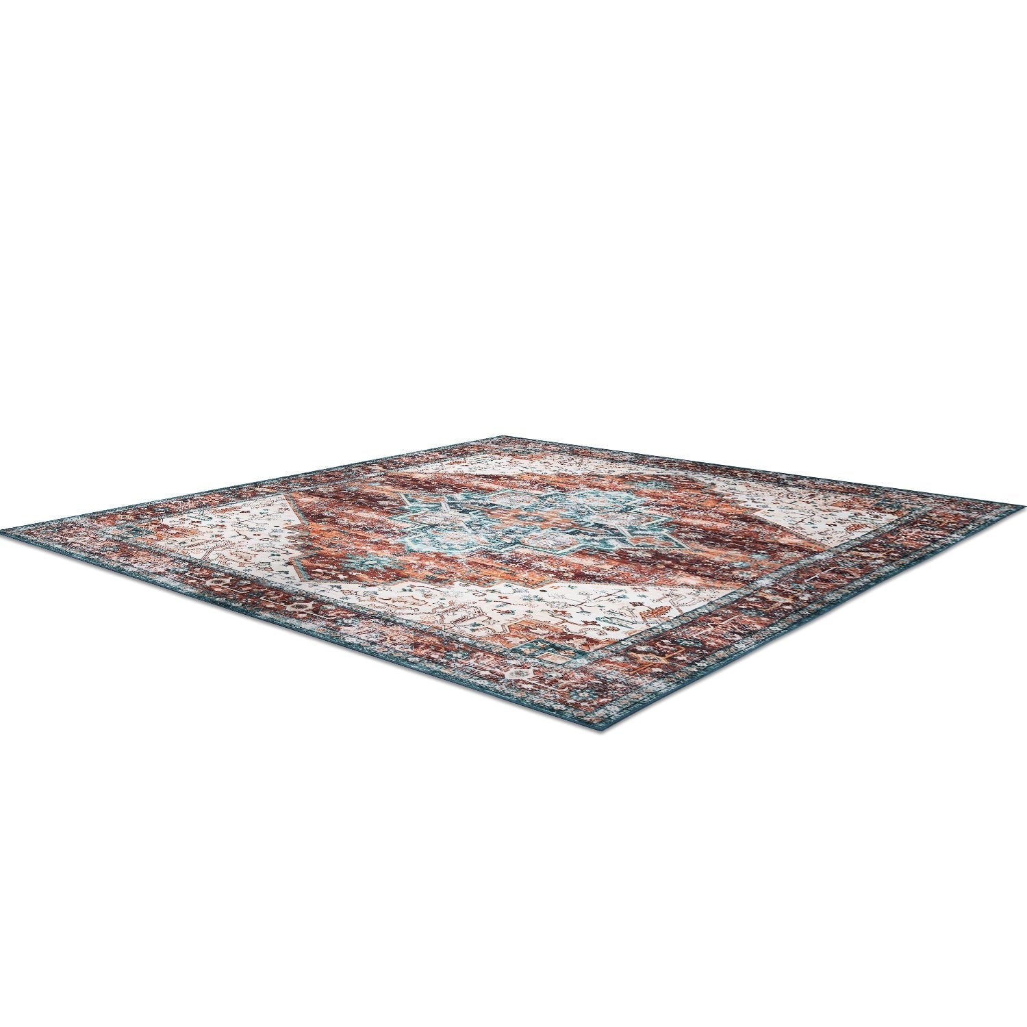 6x9FT VintageÊArea Rug Modern Non Slip Carpet Boho Low Pile Soft Rug Waterproof Machine Washable Rug for Living Room BedroomÊKitchen Dining Room Under
