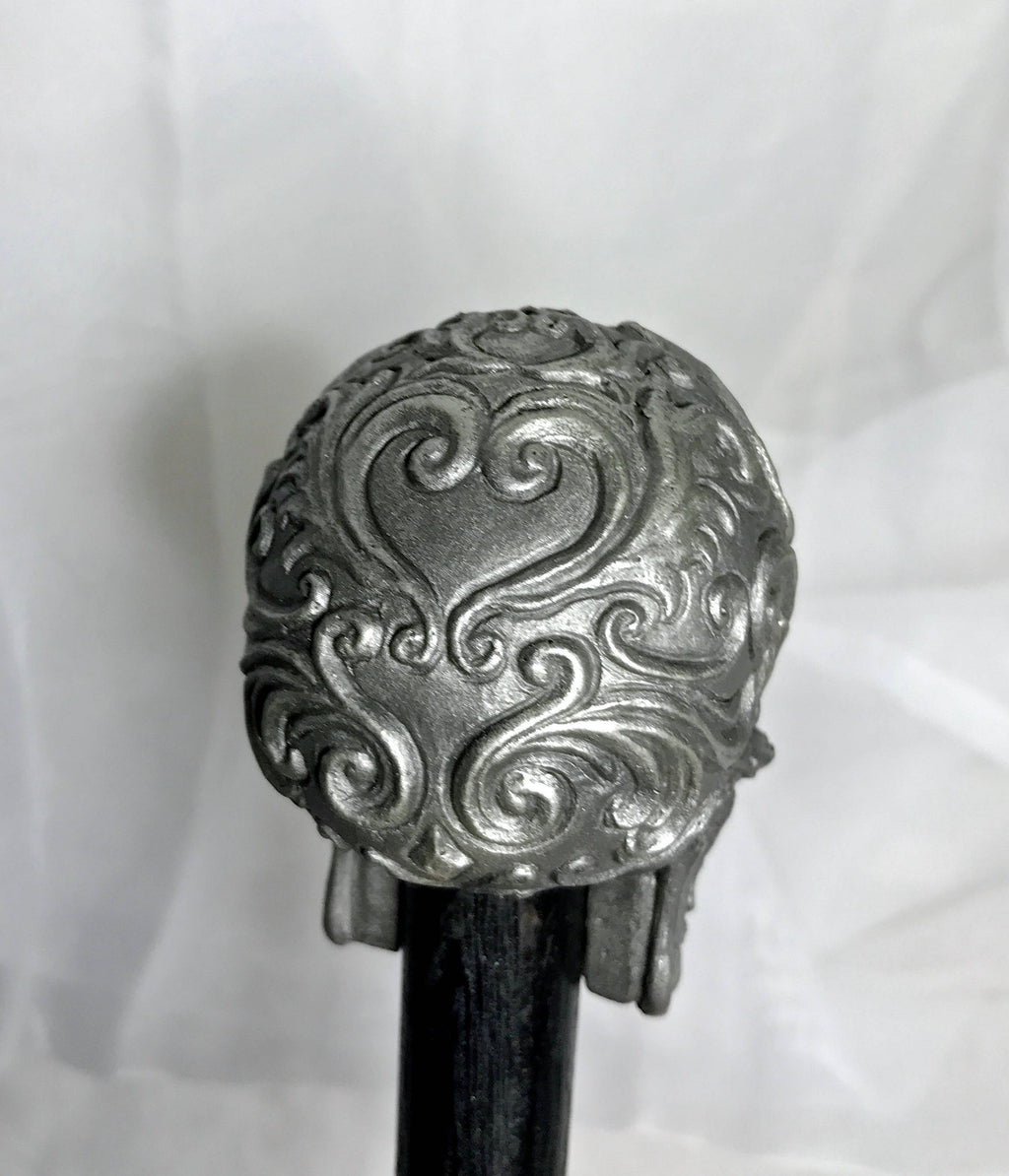 Ornate Skull Cane, Hand Sculpted Walking Stick | Victorian Gothic Cane | Fantasy Cosplay Occult Dark Fantasy Skull Cane, Gothic Accessory