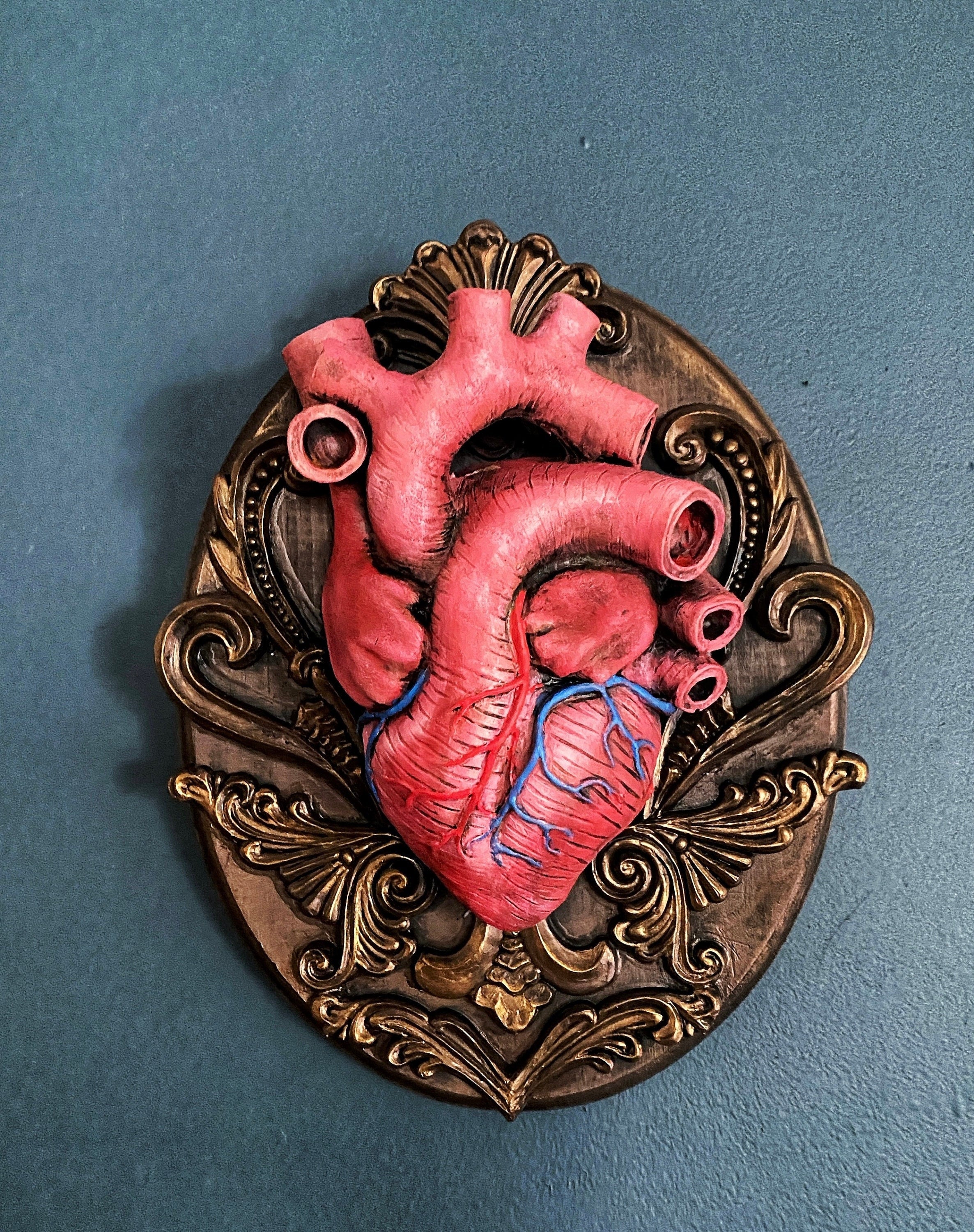 Anatomical Human Heart Wall Plaque