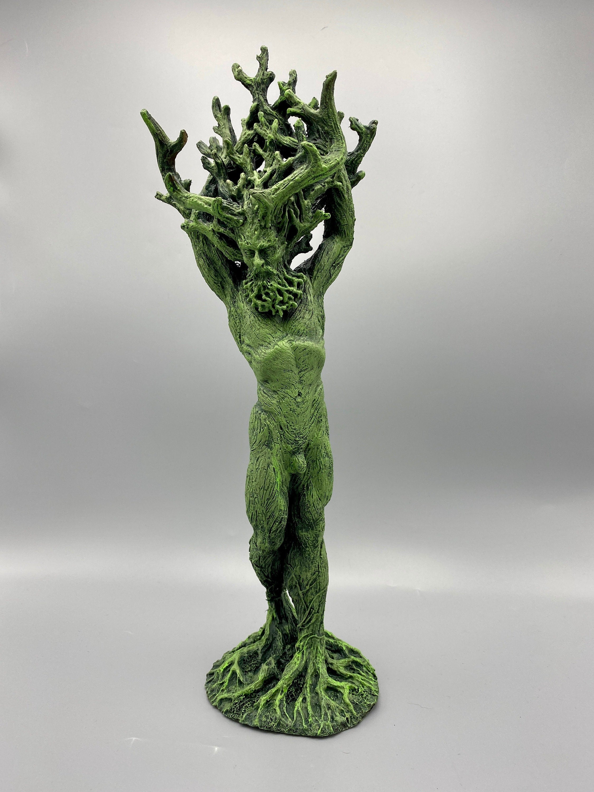Green Man, Cernunnos Statue, Green Finish