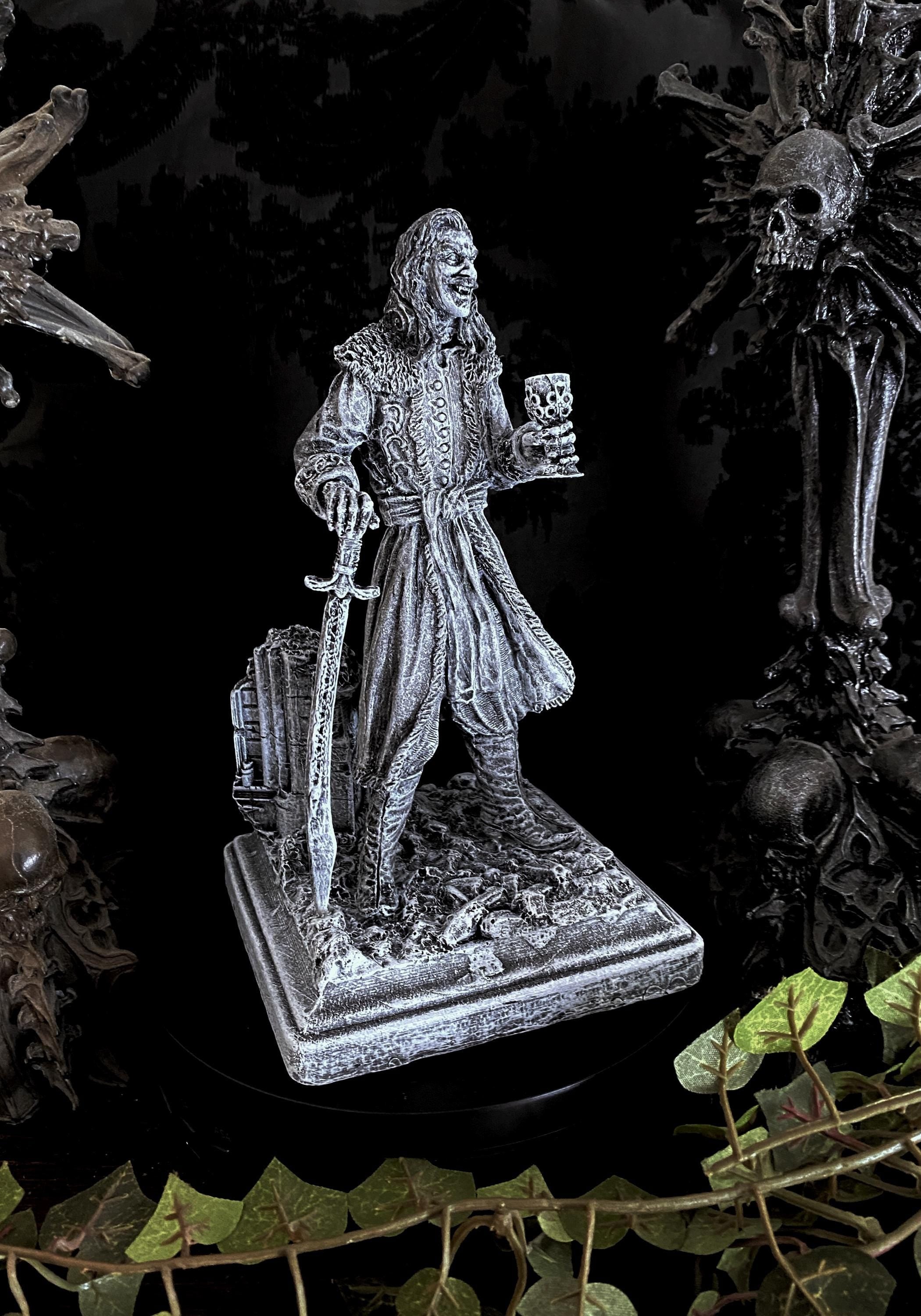 Dracula: Vlad the Impaler Statue, Hand Painted Resin Sculpture | Legendary Vampire Figurine |Undead Vlad Tepes |Gothic Gift and Spooky Decor