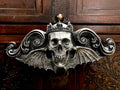 King Moriendi Skull Wall Plaque, Resin | Medieval Gothic Winged Skull Wall Art |  Spooky Crowned Skull Plaque for Gothic Fantasy Home Decor
