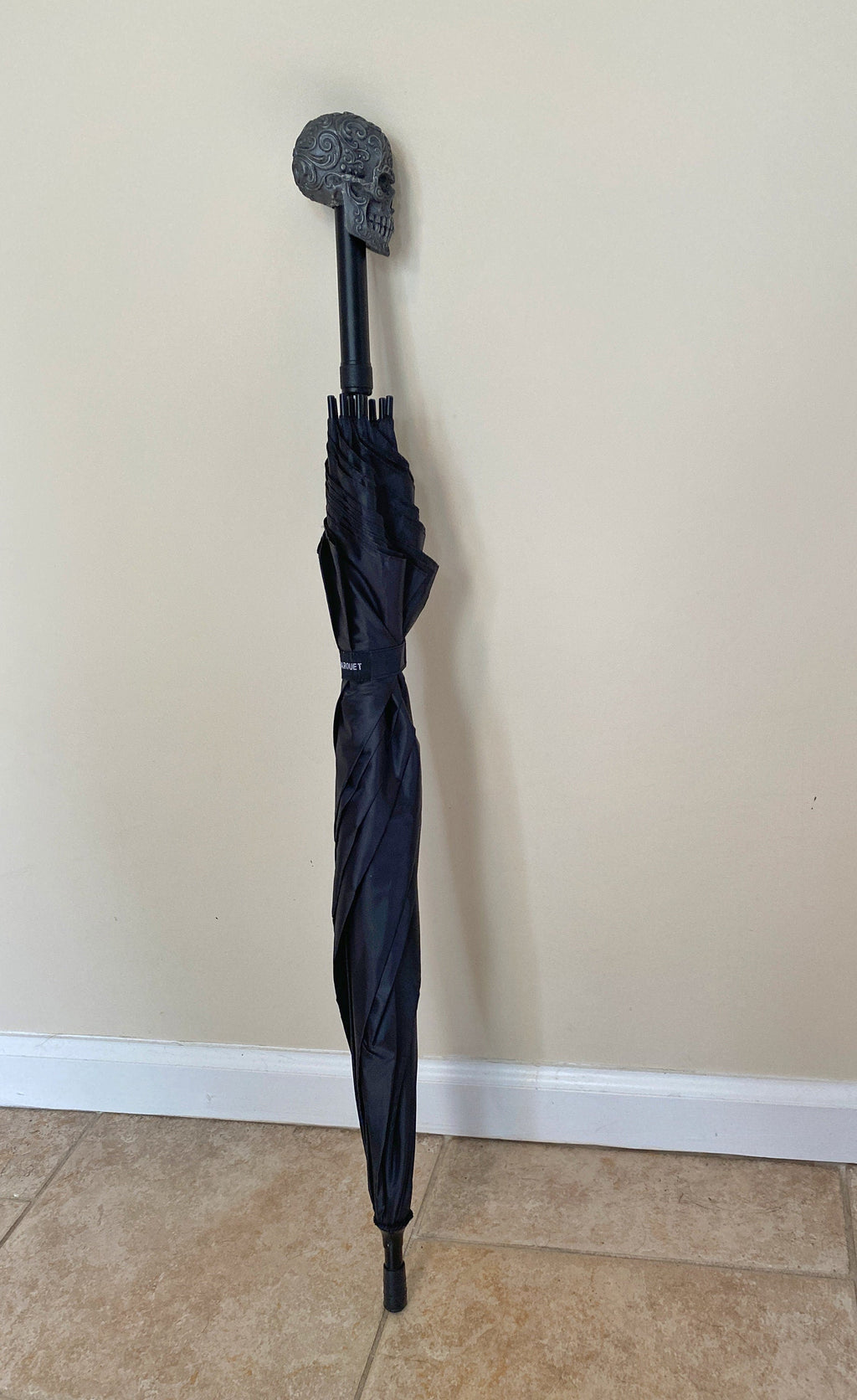 Ornate Skull Umbrella, Hand Sculpted Resin | Victorian Gothic Umbrella/Parasol | Fantasy Cosplay Fantasy Skull Umbrella, Gothic Accessory