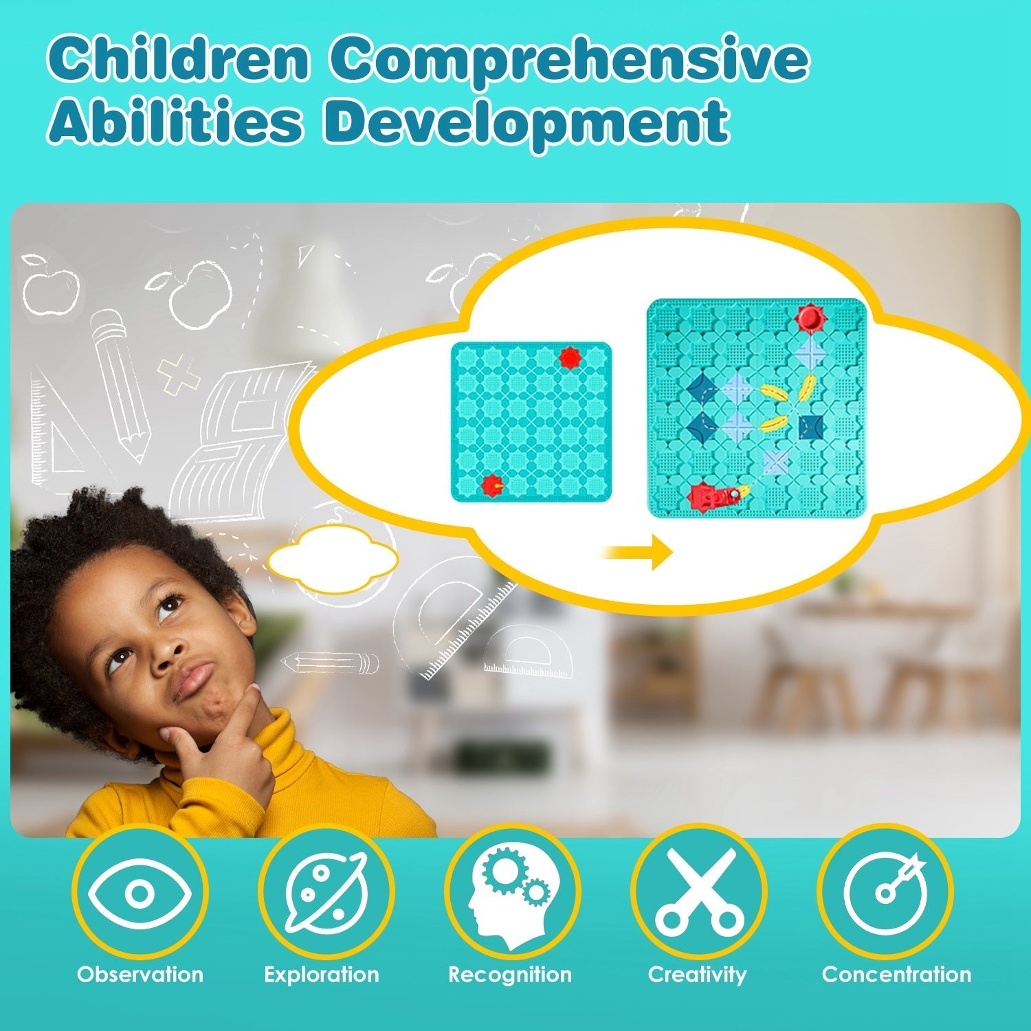 Kids Logical Road Builder Toy Brain Teasers Puzzles Montessori Toys Preschool Educational Learning Toys Puzzle STEM Board Game For 3-8 Years Old Boys