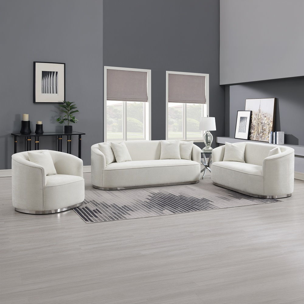 Odette - Chair With Pillow - Beige Chenille