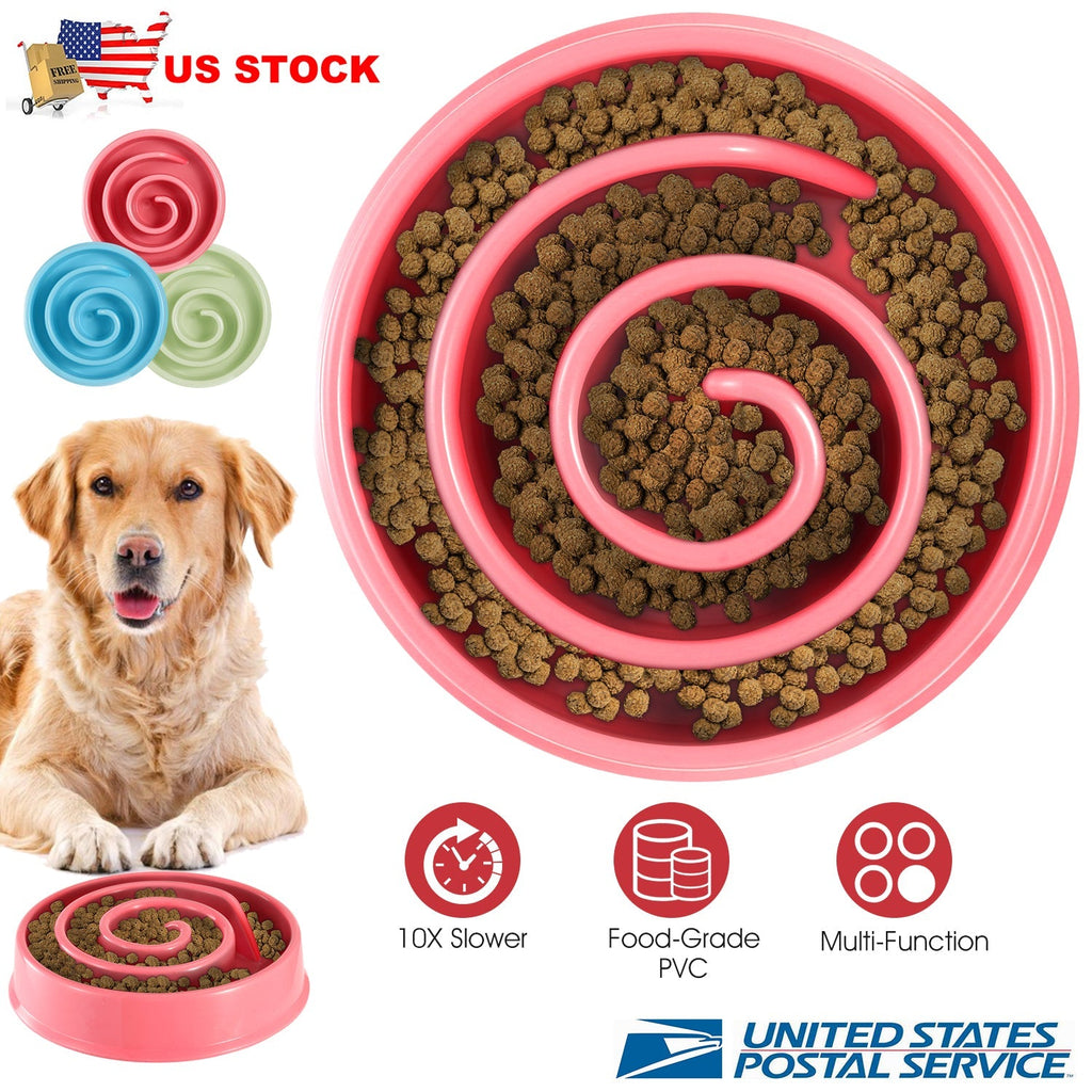 Slow Feeder Healthy Dog Bowl Happy Hunting Fun Puzzle Maze Bowl for Water Food 7.68in in Diameter 10.5oz in Capacity for Small Medium Dogs