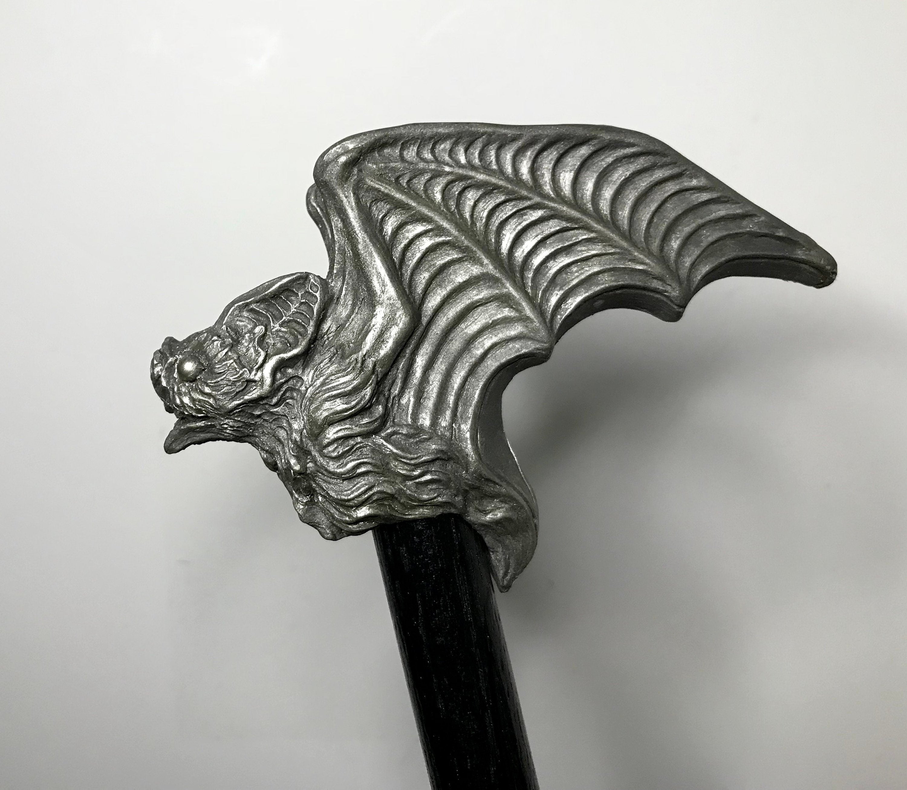 Vampire Bat Cane, Hand Sculpted Walking Stick | Victorian Gothic Cane |Dark Fantasy Cosplay Vampire Bat Cane, Halloween and Gothic Accessory