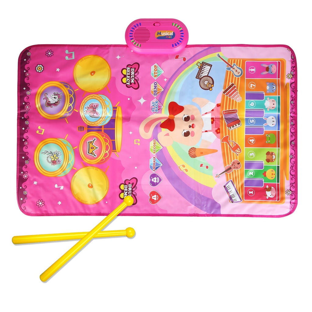 Baby Musical Mat With 55 Music Sounds Toddler Toys Floor Piano Keyboard Mat Drum Mat Carpet Educational Musical Learning Toy Infant Music Toy for 1 2