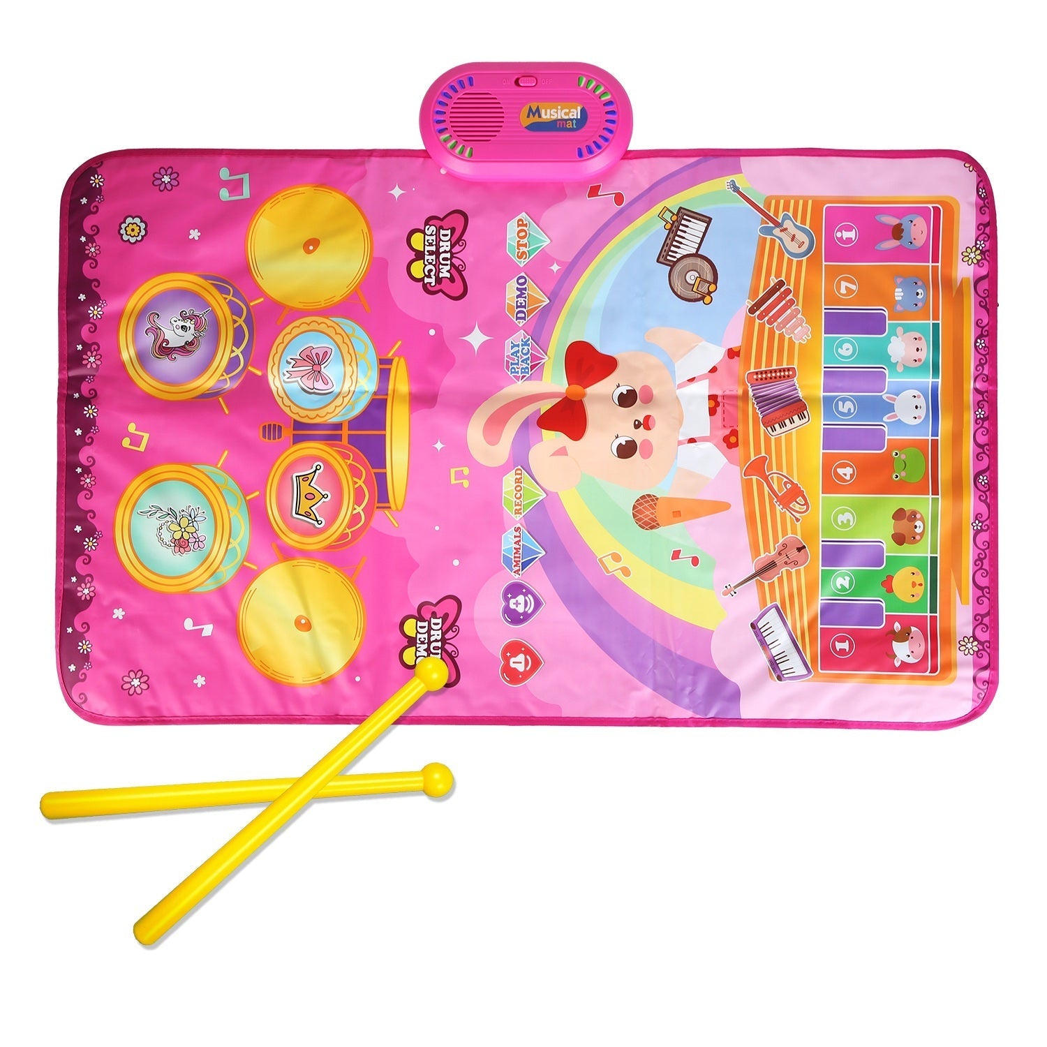 Baby Musical Mat With 55 Music Sounds Toddler Toys Floor Piano Keyboard Mat Drum Mat Carpet Educational Musical Learning Toy Infant Music Toy for 1 2