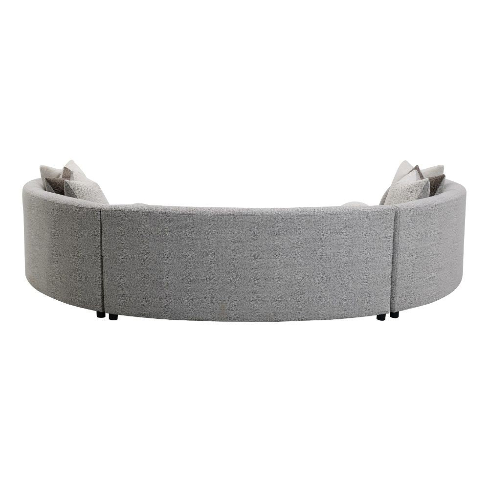 Ivria - Sectional Sofa With 9 Pillows - Gray Boucle