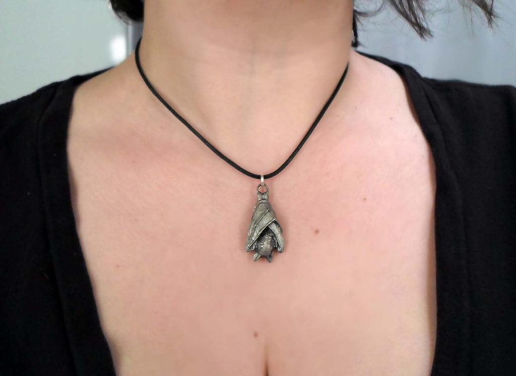 Fruit Bat Pendant | Gothic Necklace, Hanging Bat Pendant, Bats Lovers Gift | Handmade Goth Pendant, Vampire Jewelry, Animal Accessory