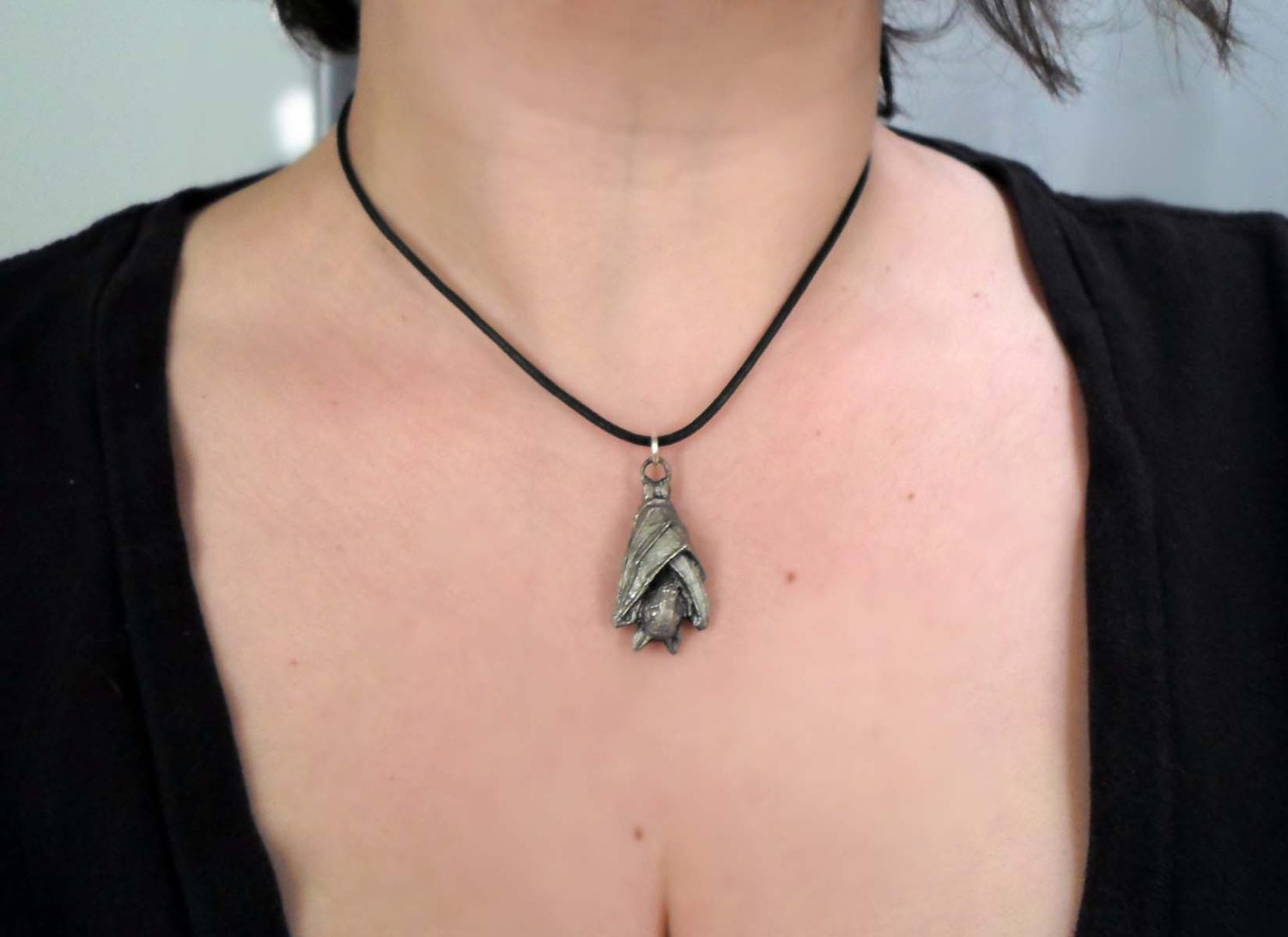 Fruit Bat Pendant | Gothic Necklace, Hanging Bat Pendant, Bats Lovers Gift | Handmade Goth Pendant, Vampire Jewelry, Animal Accessory