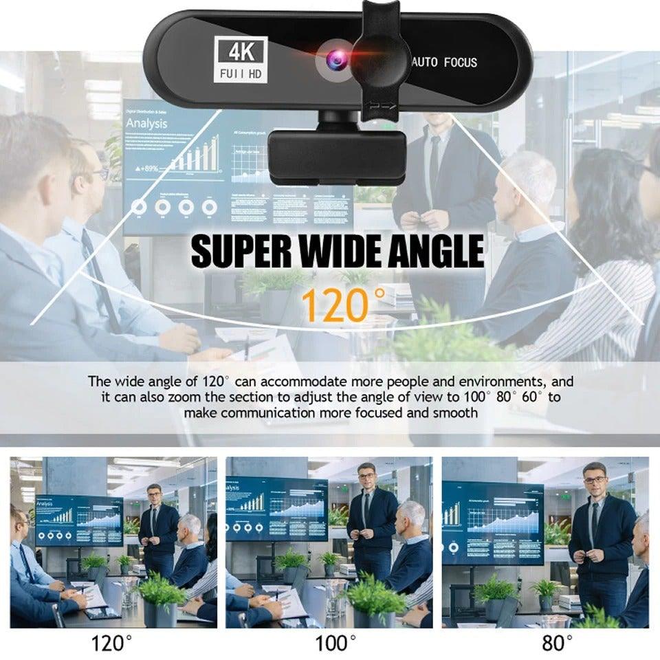 2K 4K Pc Webcam With Gift Tripod Autofocus Usb Web Camera Laptop Mini Camera 1080P with Microphone For Full Widescreen Laptop USB Webcams Privacy Shutter Tripod Desktop Notebook Webcam Video Calling Recording Webcam