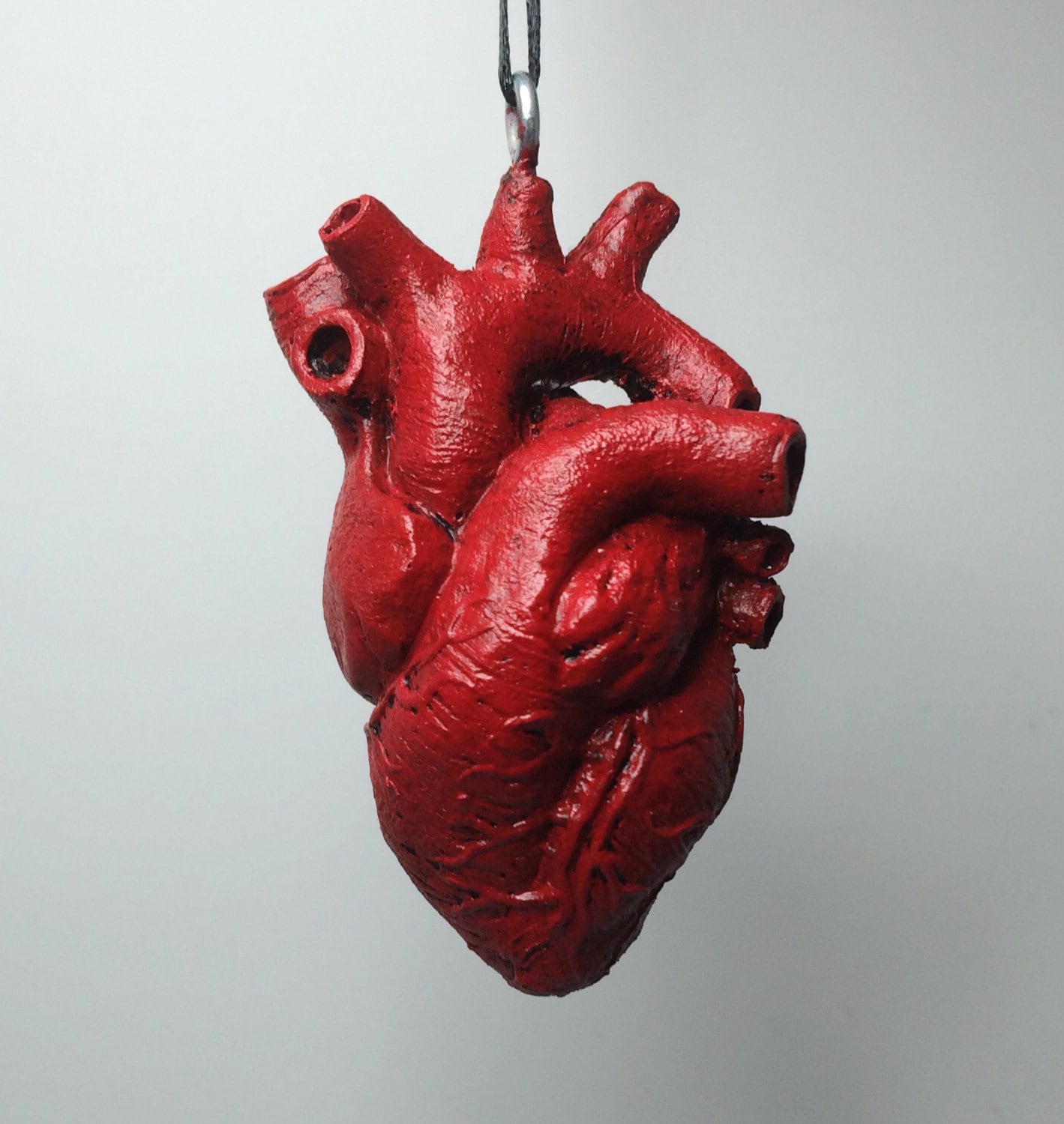 Anatomical Human Heart Ornament | Unique Gothic Home Decor | Resin Sculpture Anatomy Heart, Medical Gift and Gothic Holiday Decor