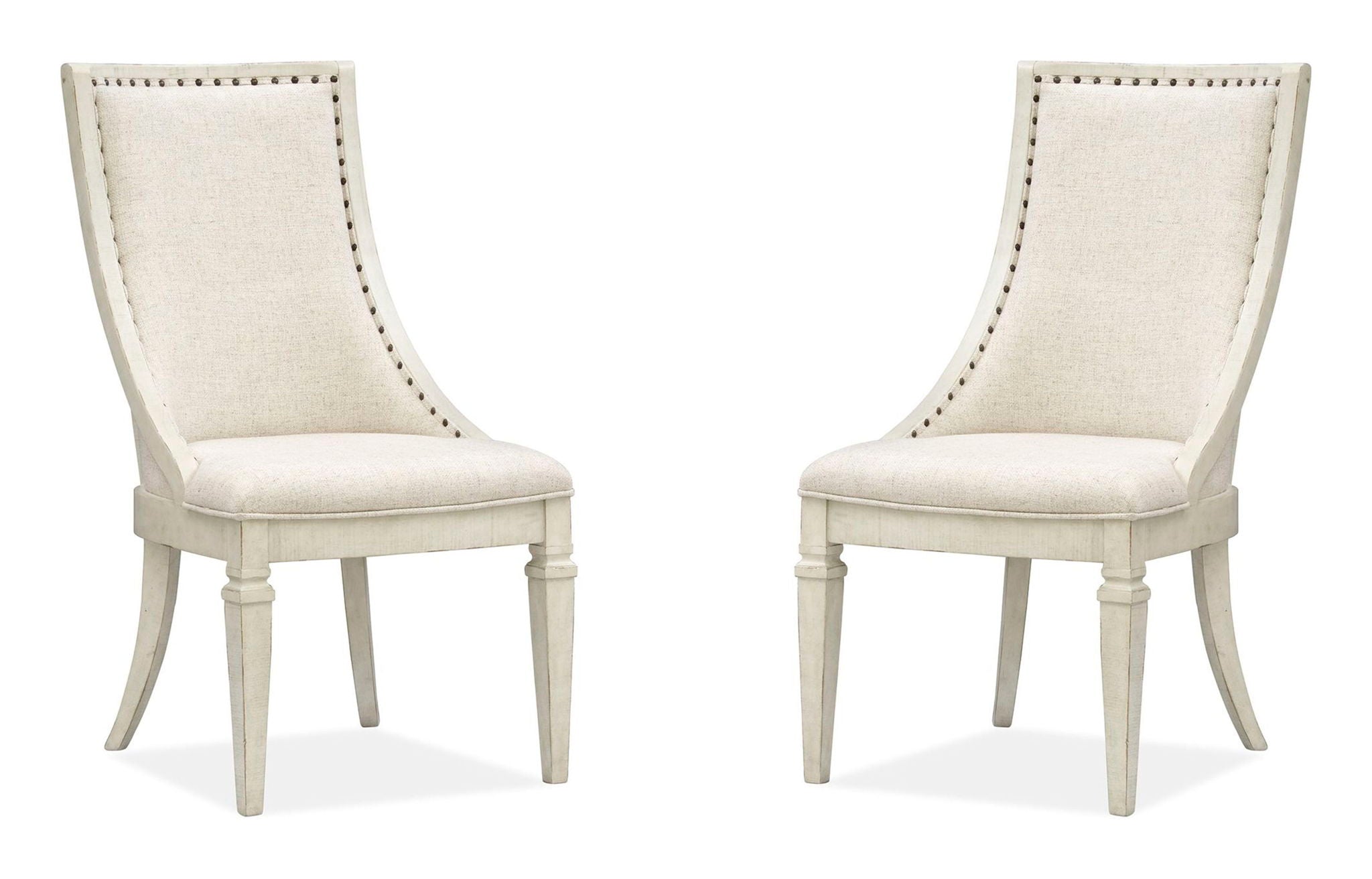 Newport - Dining Arm Chair With Upholstered Seat & Back (Set of 2) - Alabaster