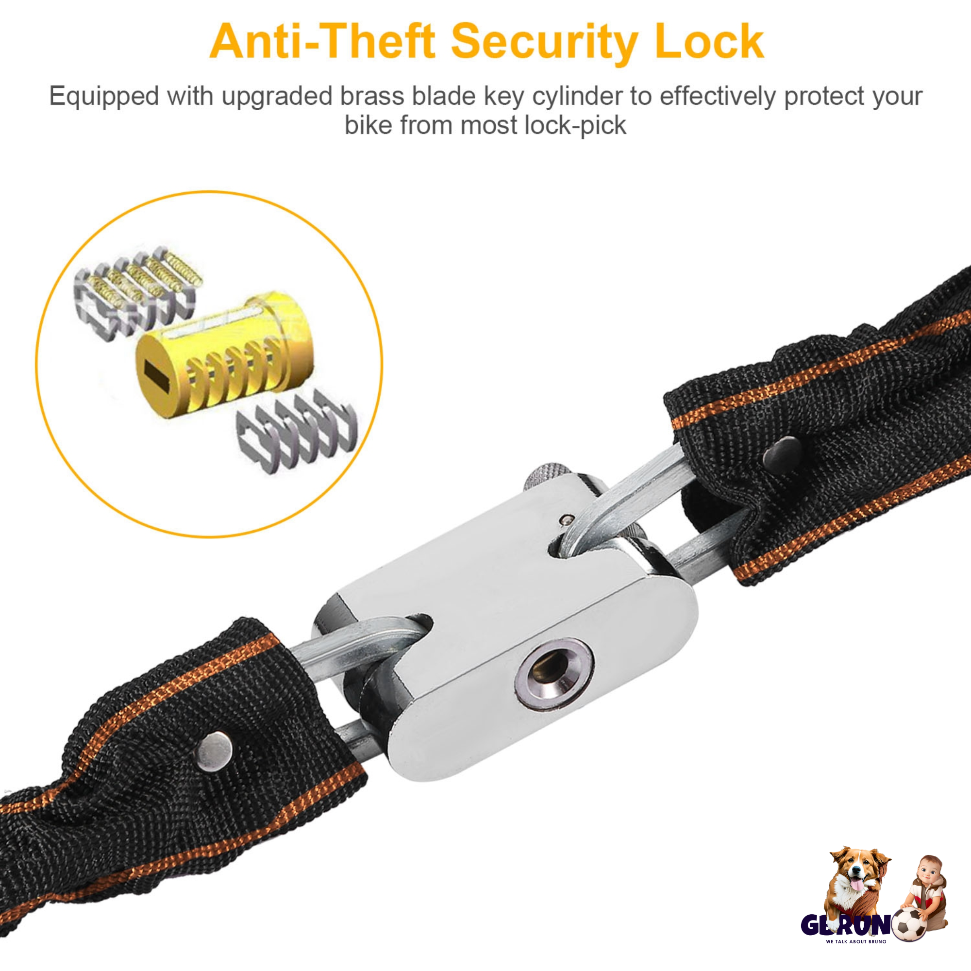 1.8M Bike Chain Lock w/ 3 Keys Heavy Duty Security Lock Bicycle Motorcycle Motor Bike Chain Lock