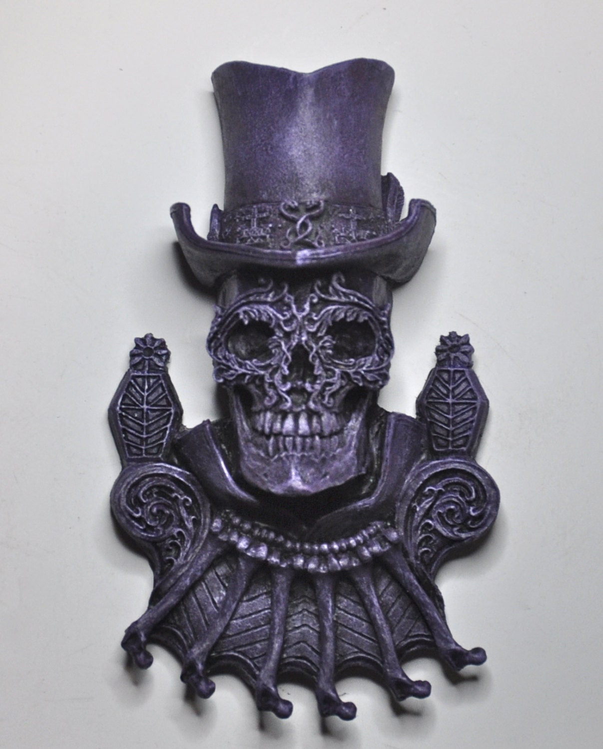 Baron Samedi Wall Plaque, Purple Finish