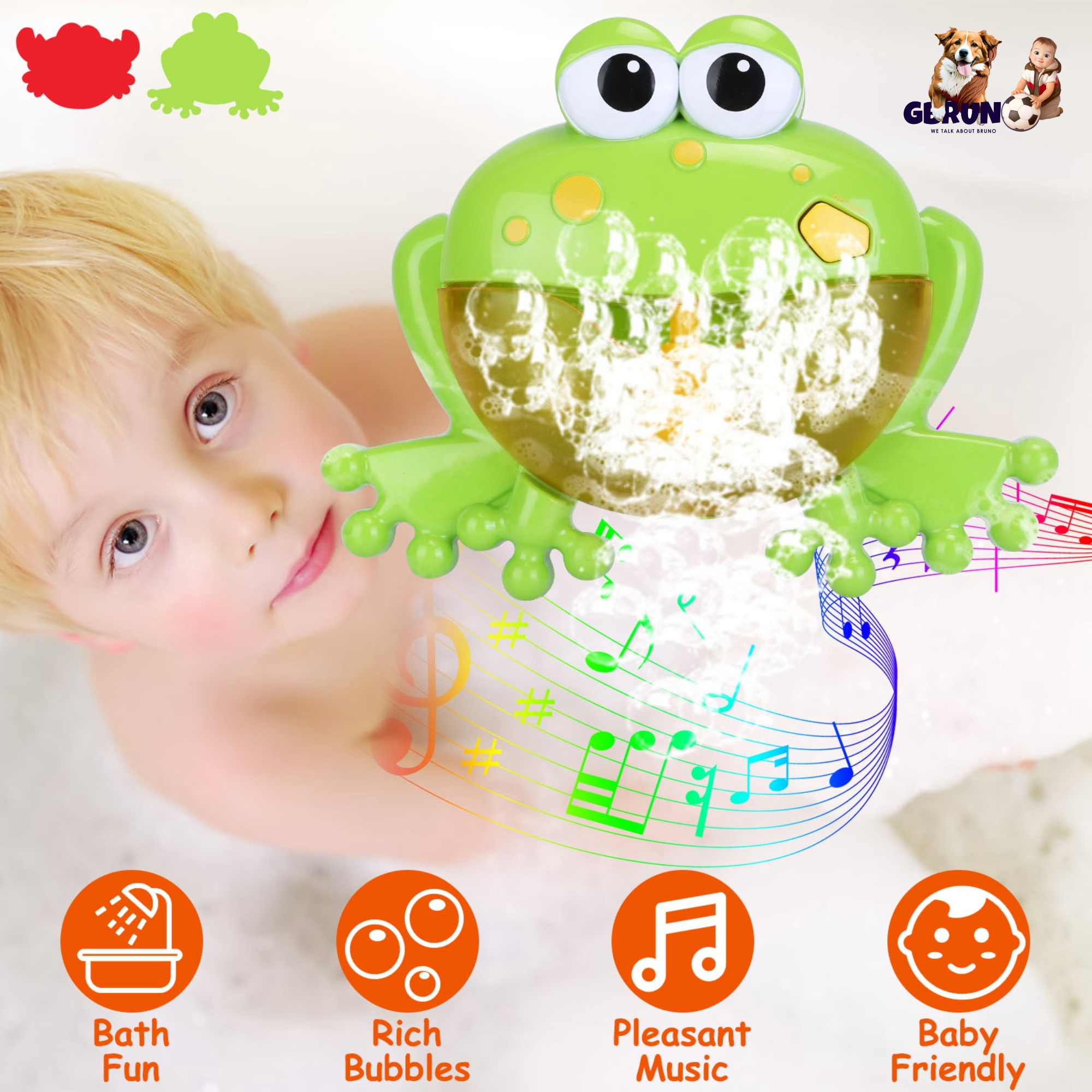 Frog Musical Bubble Bath Maker Baby Bath Toys for Bathtubs Toddler Bubble Machine for Bath Fun