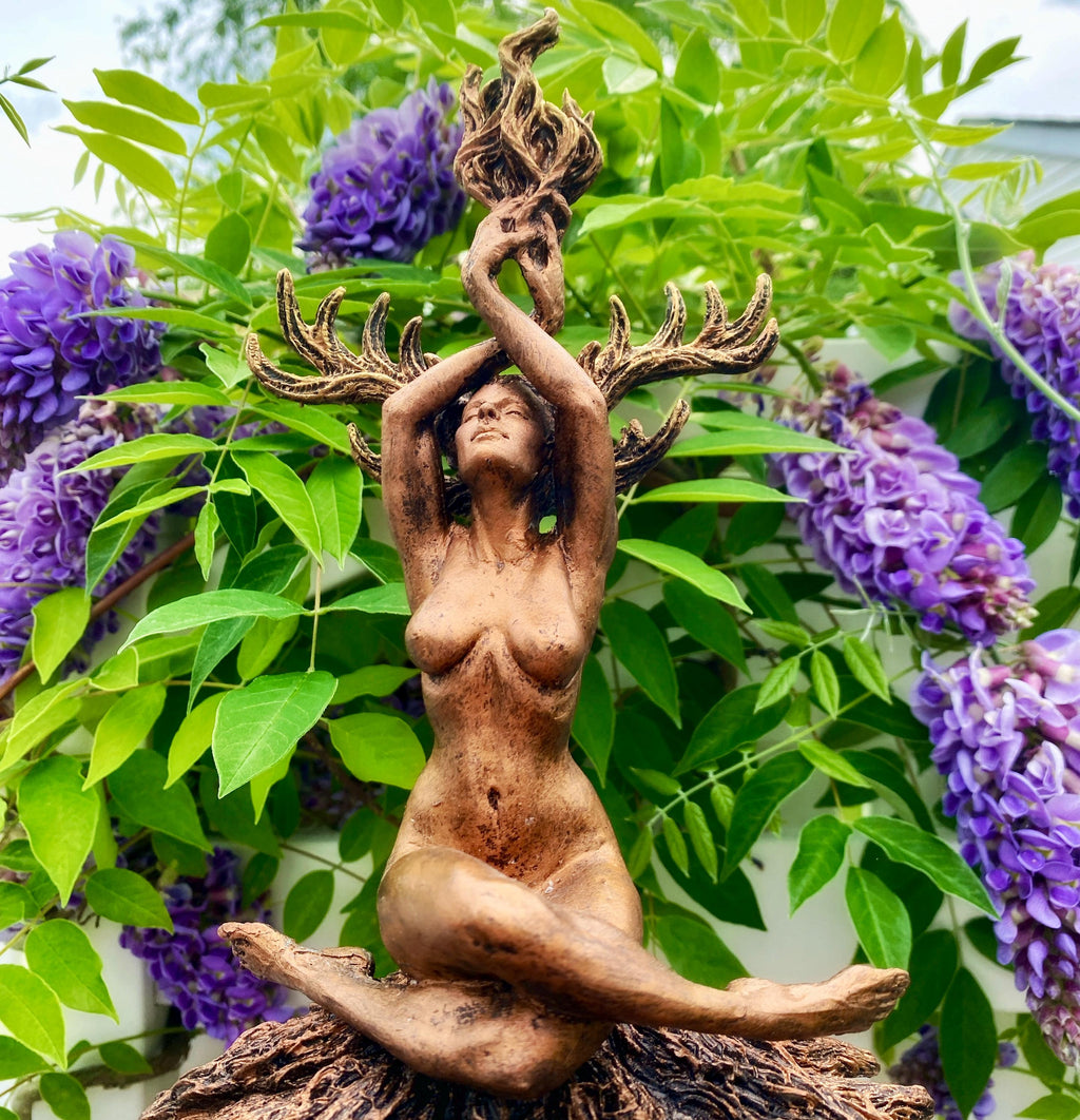 Prakrit Shakti: The Awakening Spirit, Hand Painted Resin Statue |  Mythical Yoga Meditation Figurine | Goddess Altar Statue for Yoga Lovers
