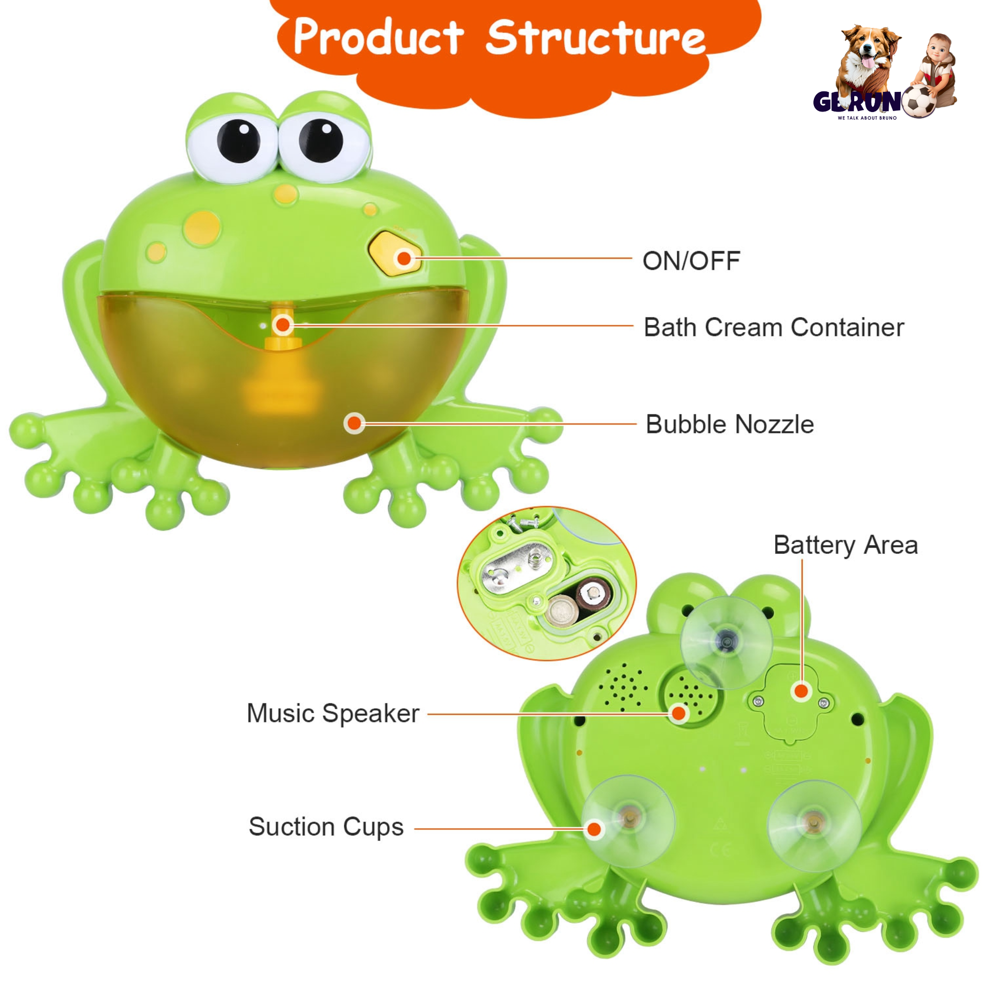 Frog Musical Bubble Bath Maker Baby Bath Toys for Bathtubs Toddler Bubble Machine for Bath Fun
