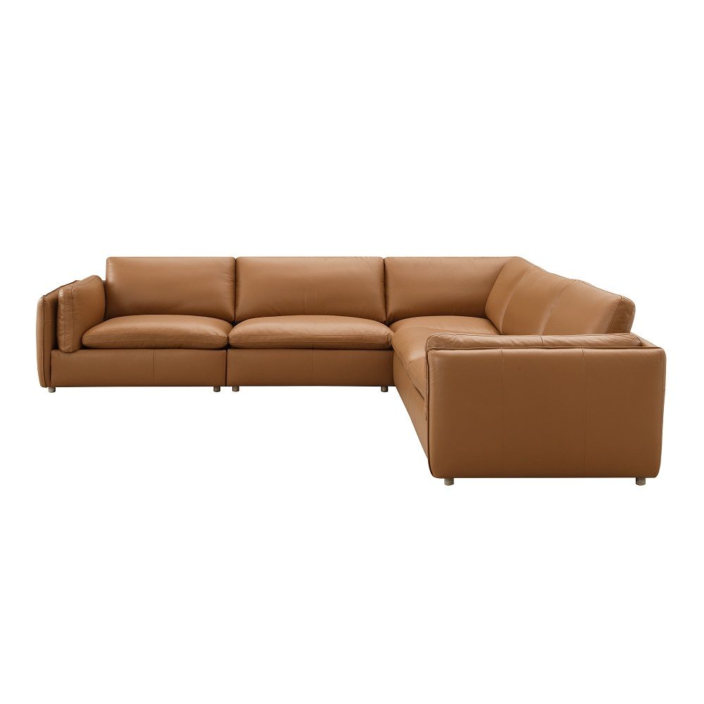 Brighton - Modular Armless Chair - Brown Top Grain Leather