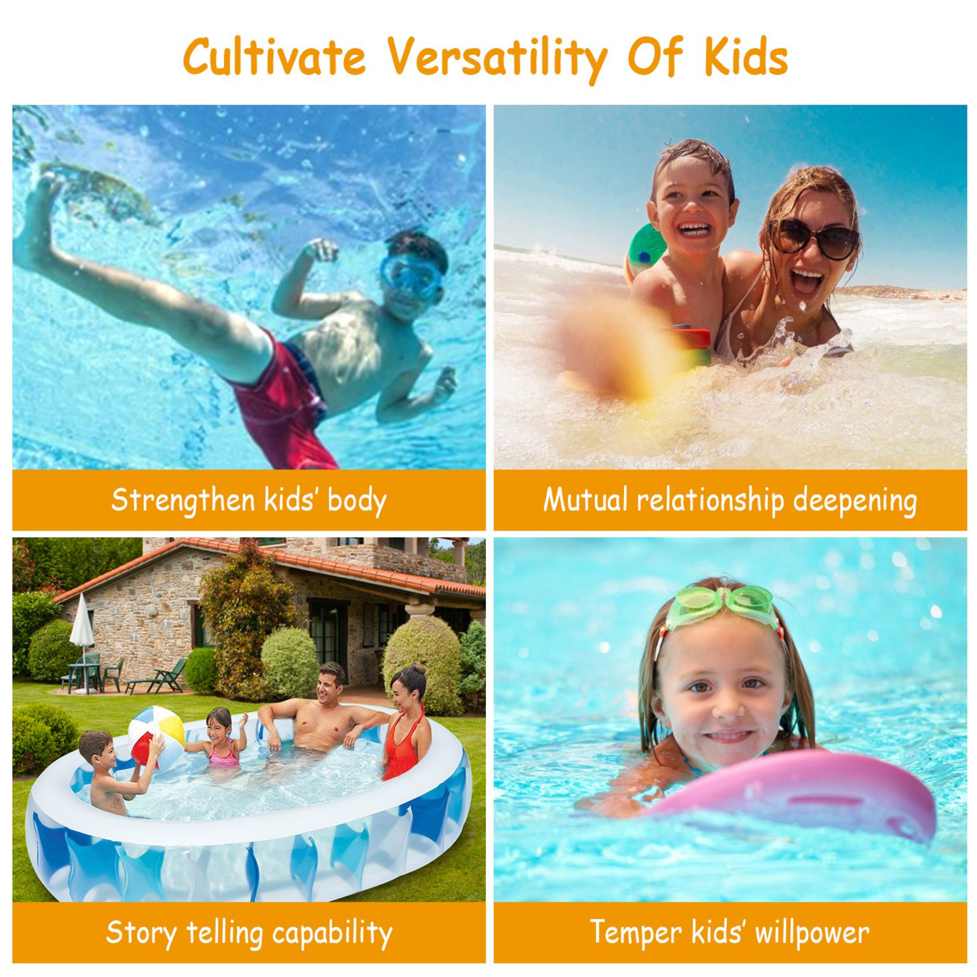 GBruno 90×60×20” Inflatable Swimming Pool