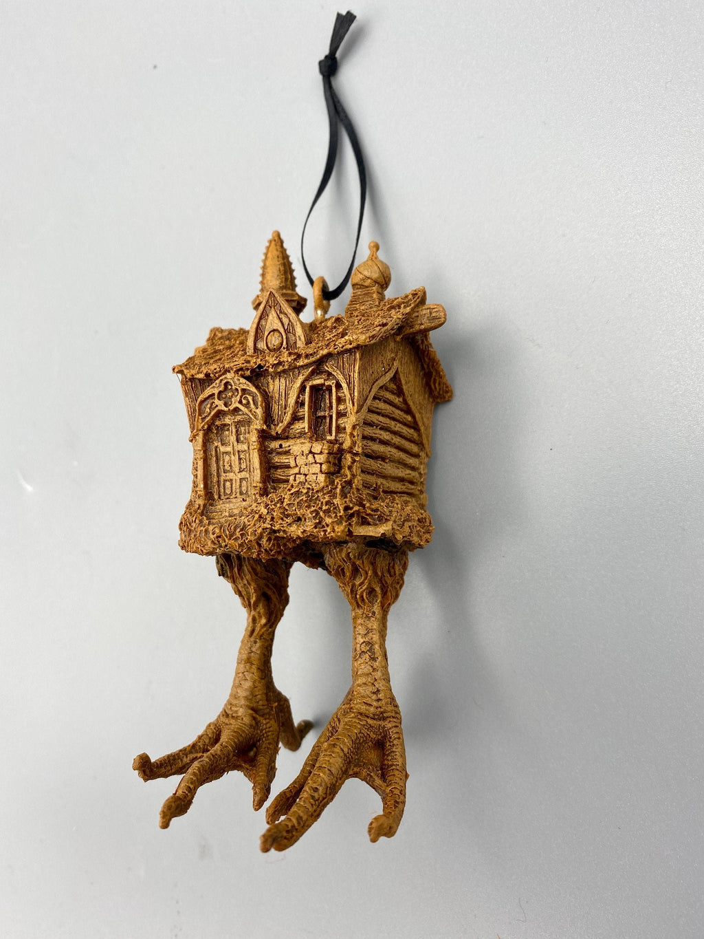 Baba Yaga Hut Ornament, Hand Painted Resin Sculpture | Russian Folklore Figurine | House Ornament | Fantasy Art for Witchy Holiday Decor